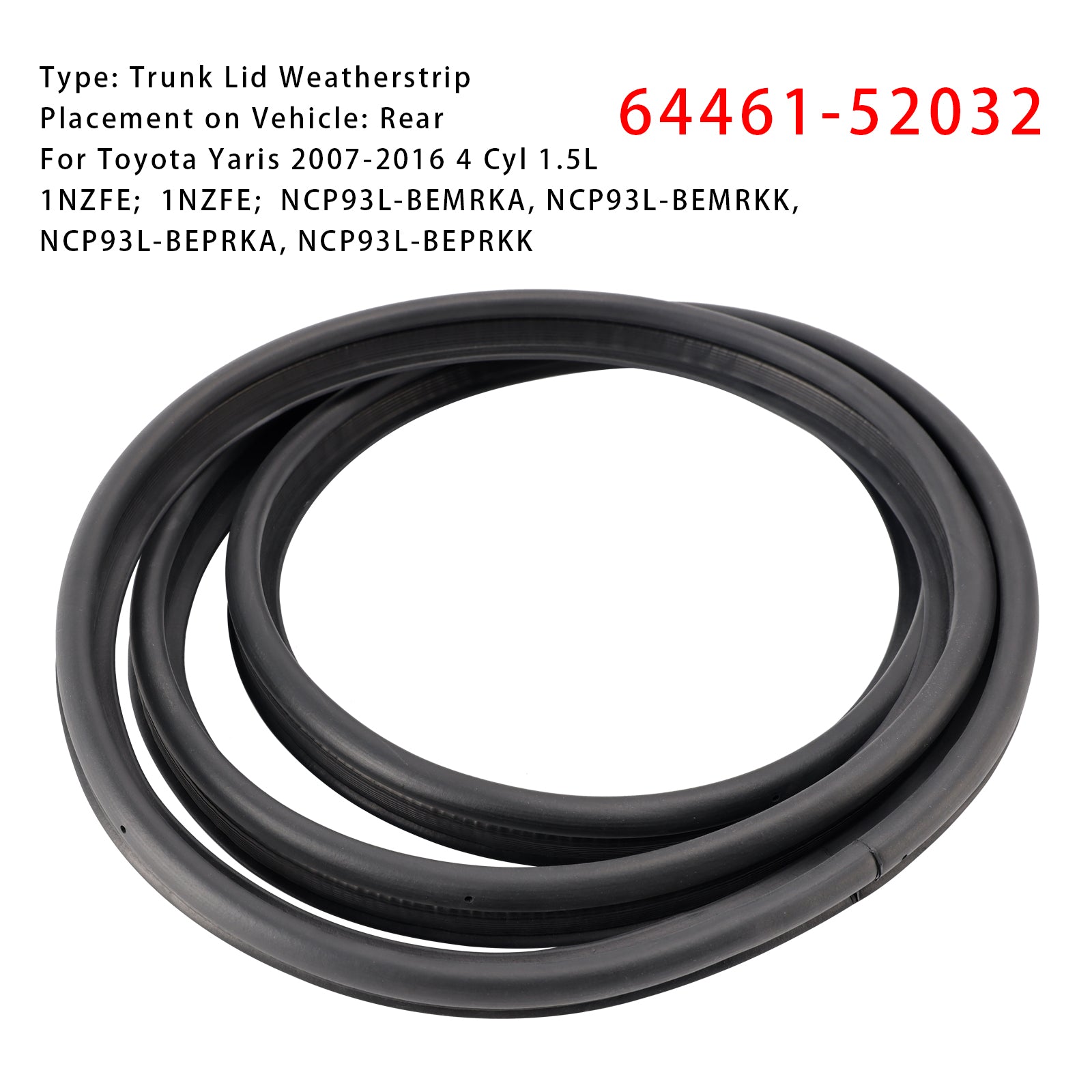 Guarnizione portellone posteriore per porta vano bagagli 64461-52032 per Toyota Yaris