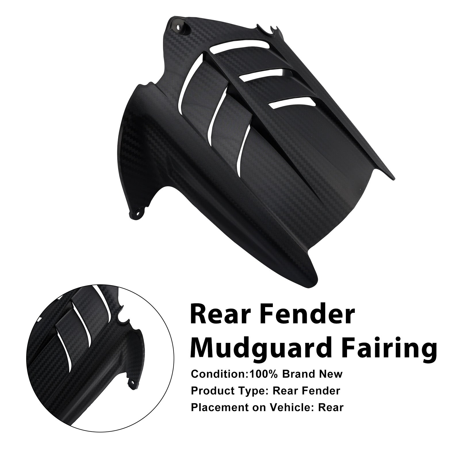 Carénage de garde-boue arrière pour Kawasaki ZX-6R 636 2009-2025