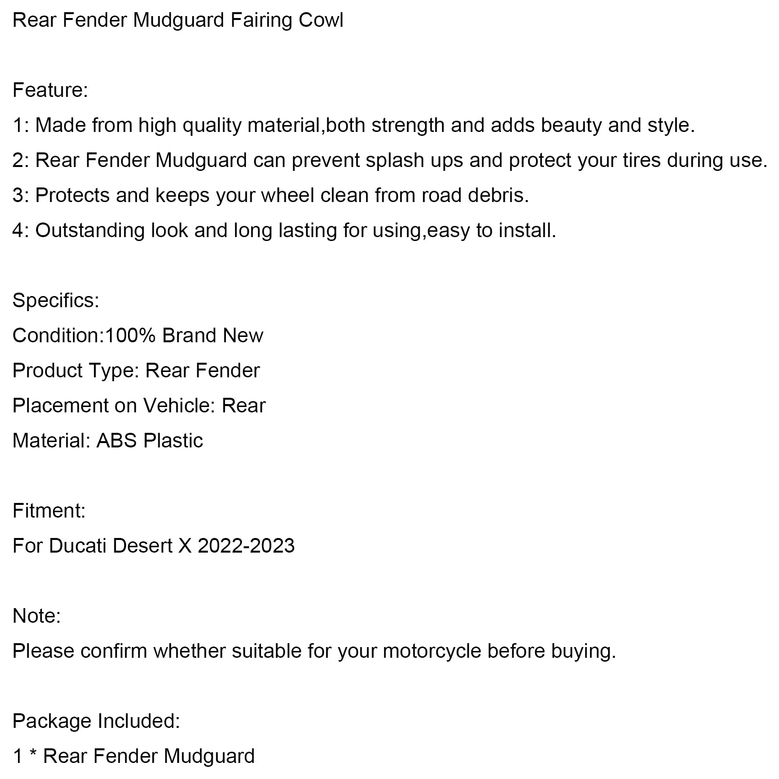 Ducati Desert X 2022-2023 Zadnji stražar