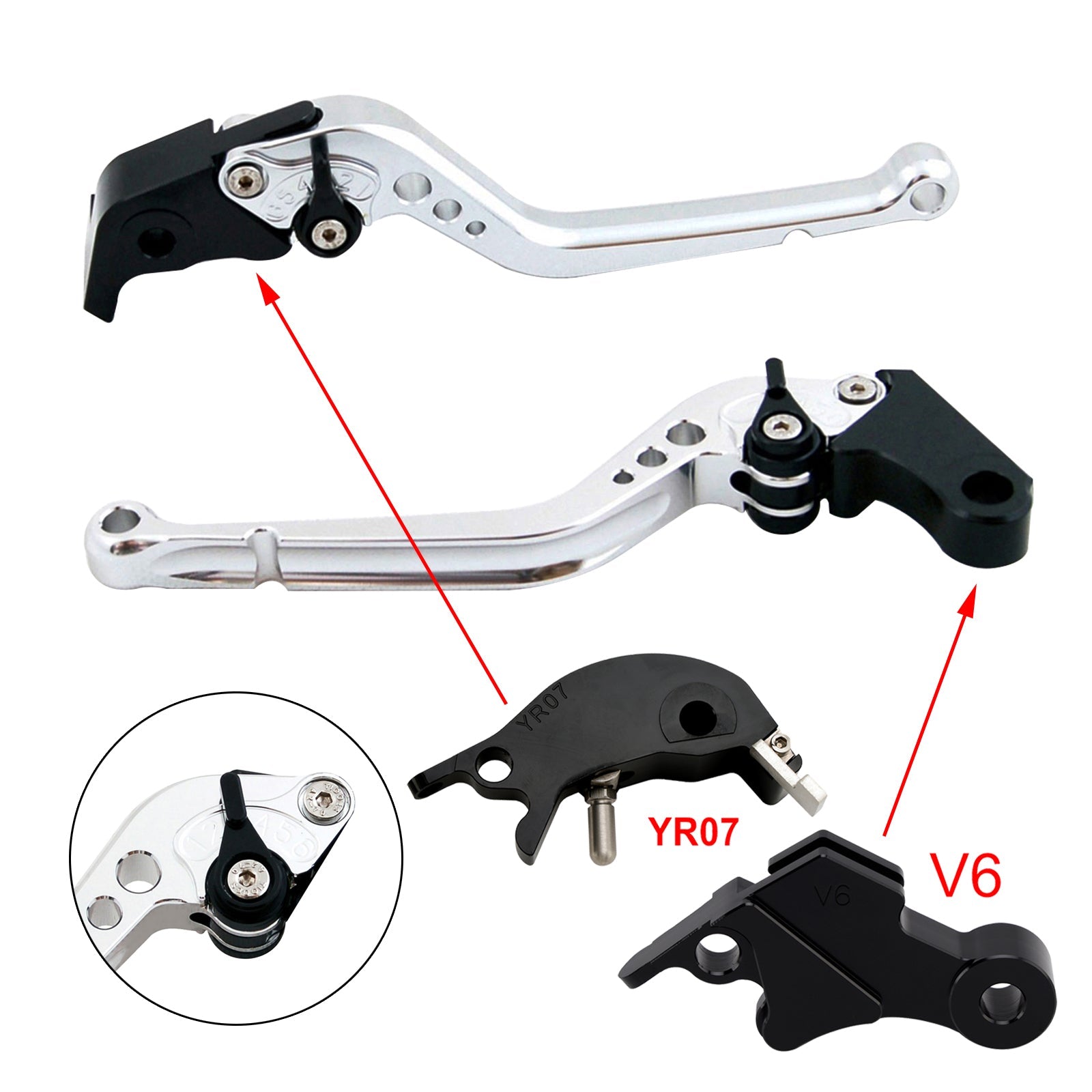 Levier de frein et d'embrayage long compatible avec YAMAHA XSR900 XSR900GP MT-09 MT-09SP 2024-2025