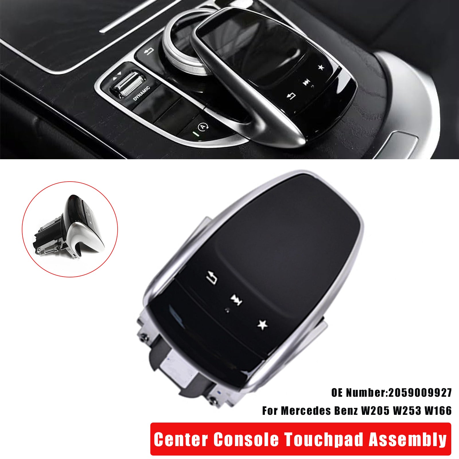 Sklop sledilne ploščice na sredinski konzoli razreda C za Mercedes-Benz W205 (2014–2021) – Referenca : 2059009927