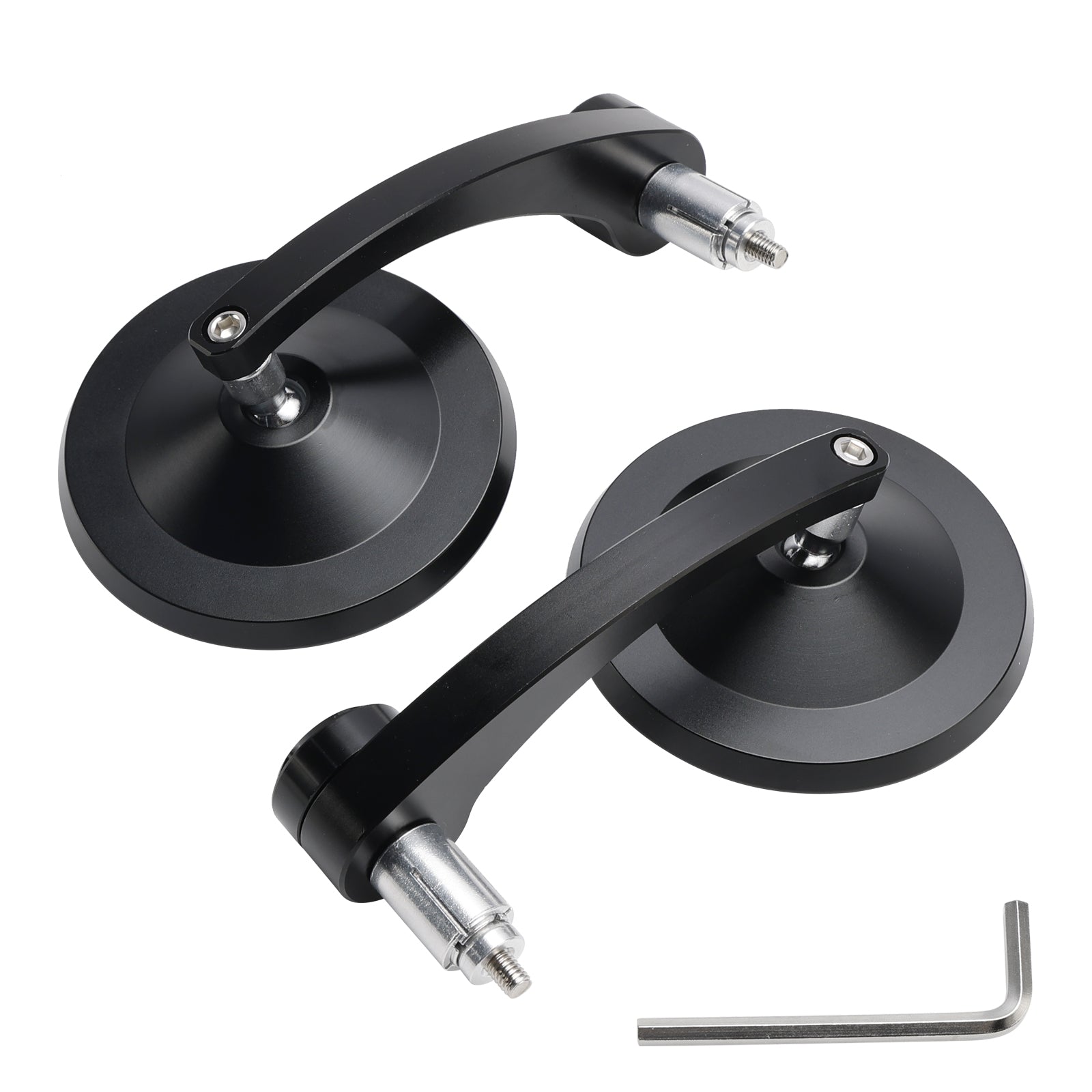 Par de espejos laterales redondos CNC de 7/8 pulgadas para motocicleta para extremos de manillar Bobber Cafe Racer