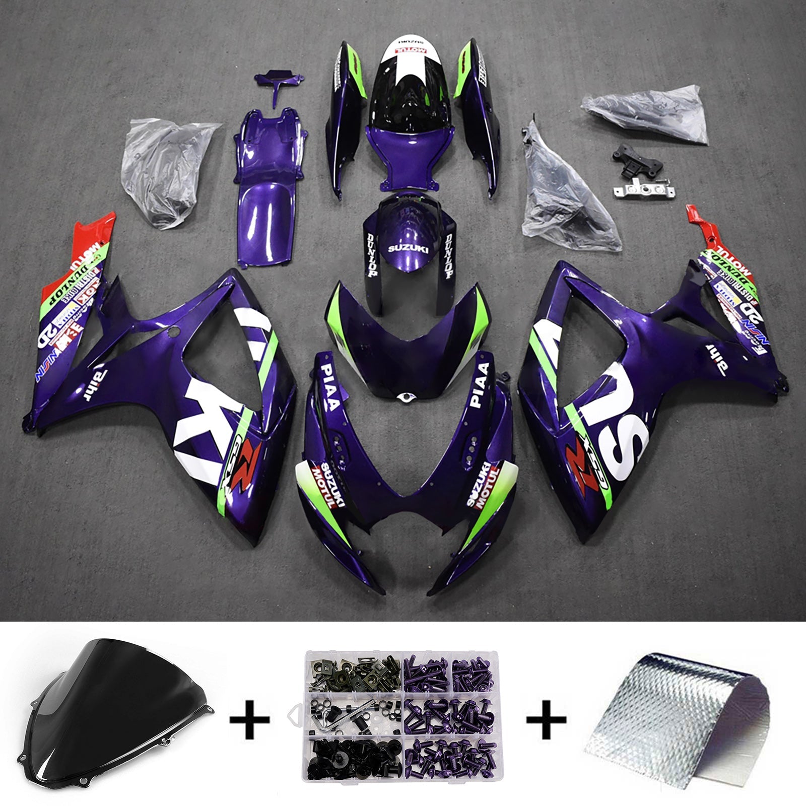 Kit de carénage injecté en plastique ABS pour Suzuki GSXR 600/750 2006-2007 K6