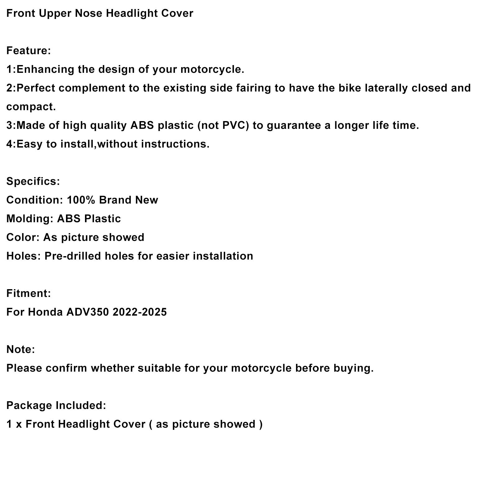 Osłona reflektora przedniego do Hondy ADV350 (2022-2025)