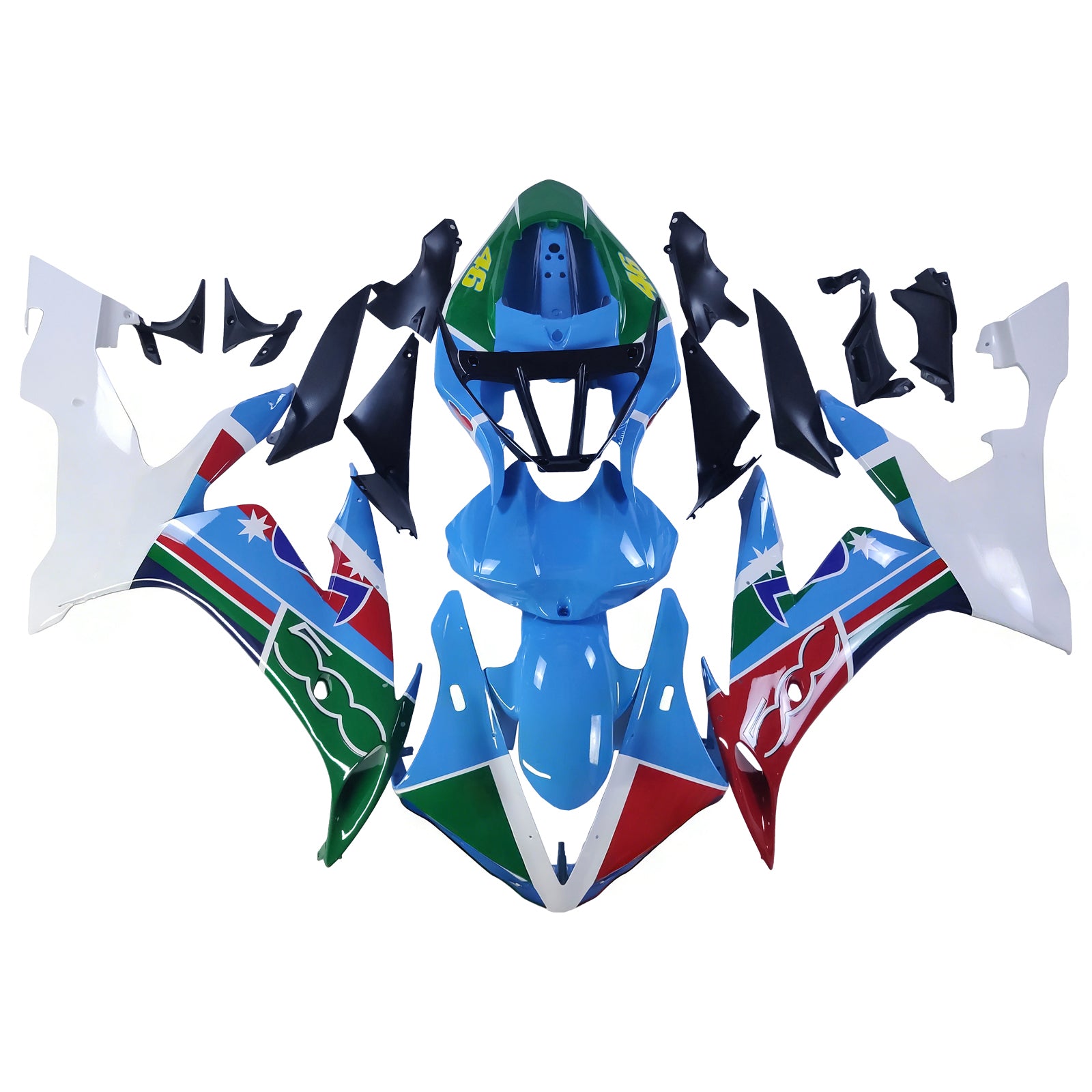 Kit de carénage par injection, carrosserie en plastique ABS, compatible avec Yamaha YZF 1000 R1 2004-2006