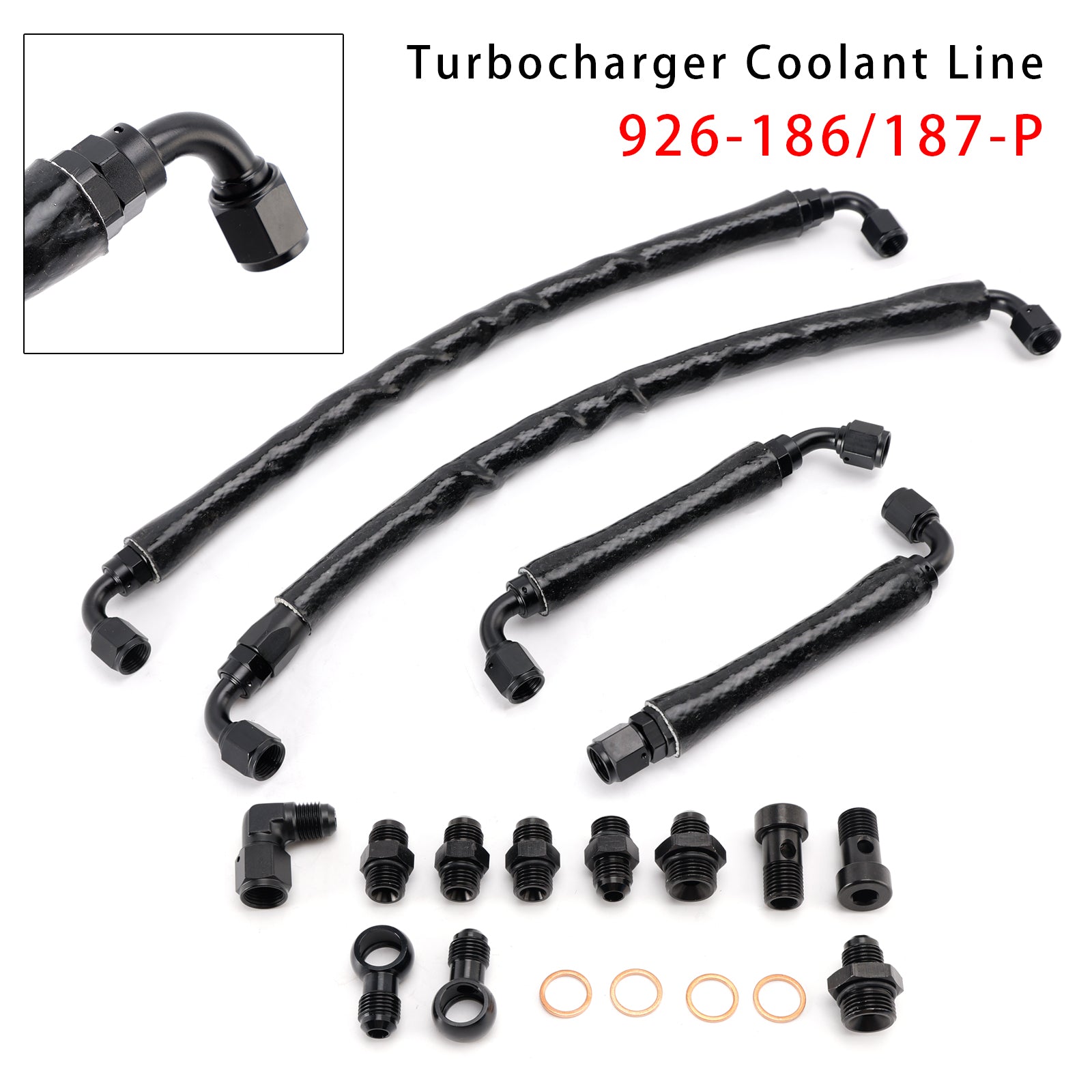 Kit de mise à niveau de la conduite de liquide de refroidissement du turbocompresseur Lincoln Navigator 926-186/187-P pour Ford Transit 2013-2019