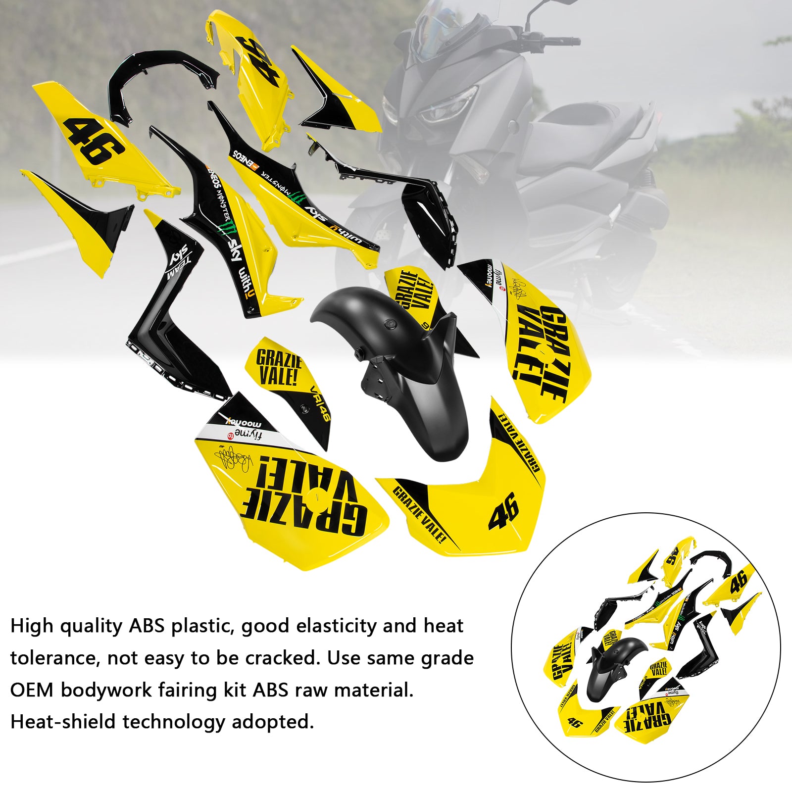 Kit de carénage de carrosserie ABS par injection pour Yamaha X-MAX 300 XMAX 2023-2024