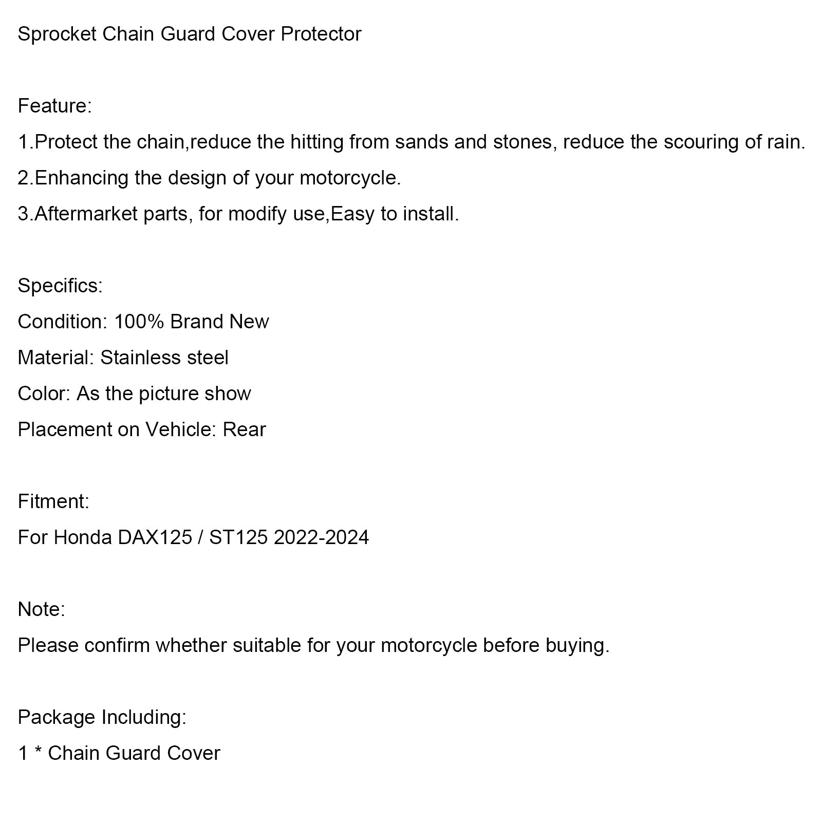 Zaščitni zaščitni pokrov za zaščito pred plazo za Honda Dax 125 ST125 2022-2024