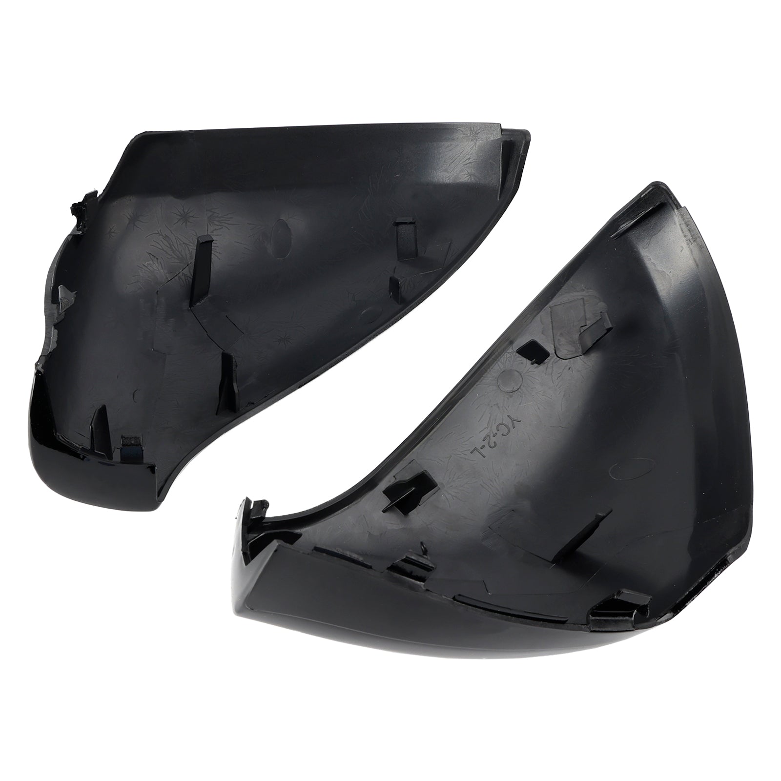 Laterale spiegels schelpen voor Peugeot 207 Hatchback (07/2006-05/2015), Glanzende zwarte spiegelbehuizing, generieke referentie 96801948777