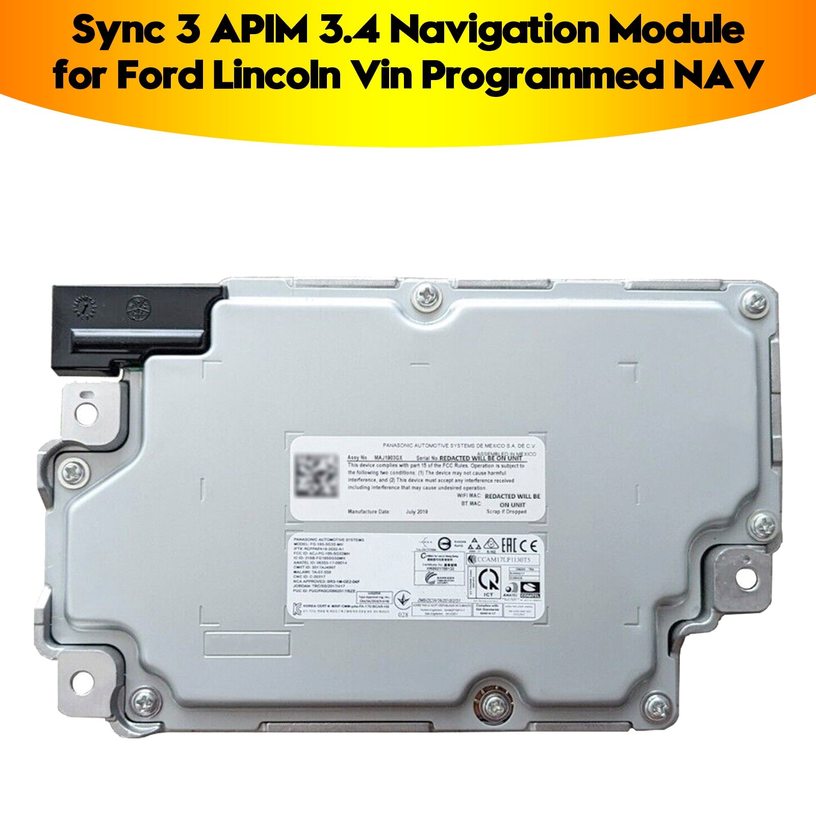 Module de navigation Ford Mustang Sync 3 APIM 3.4 HP5T-14G371-CAG HL3T-14G370-GCD (2016+)