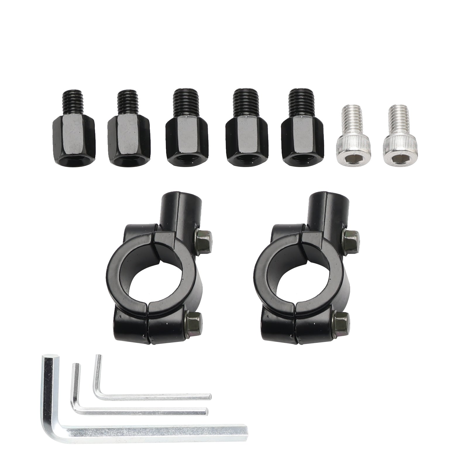 PARA CZARNYCH OKRĄGŁYCH LUSTEREK KIEROWNICY SUPERBIKE SUPERMOTO KOŃCÓWKA KIEROWNICY LUSTERKO M8 M10