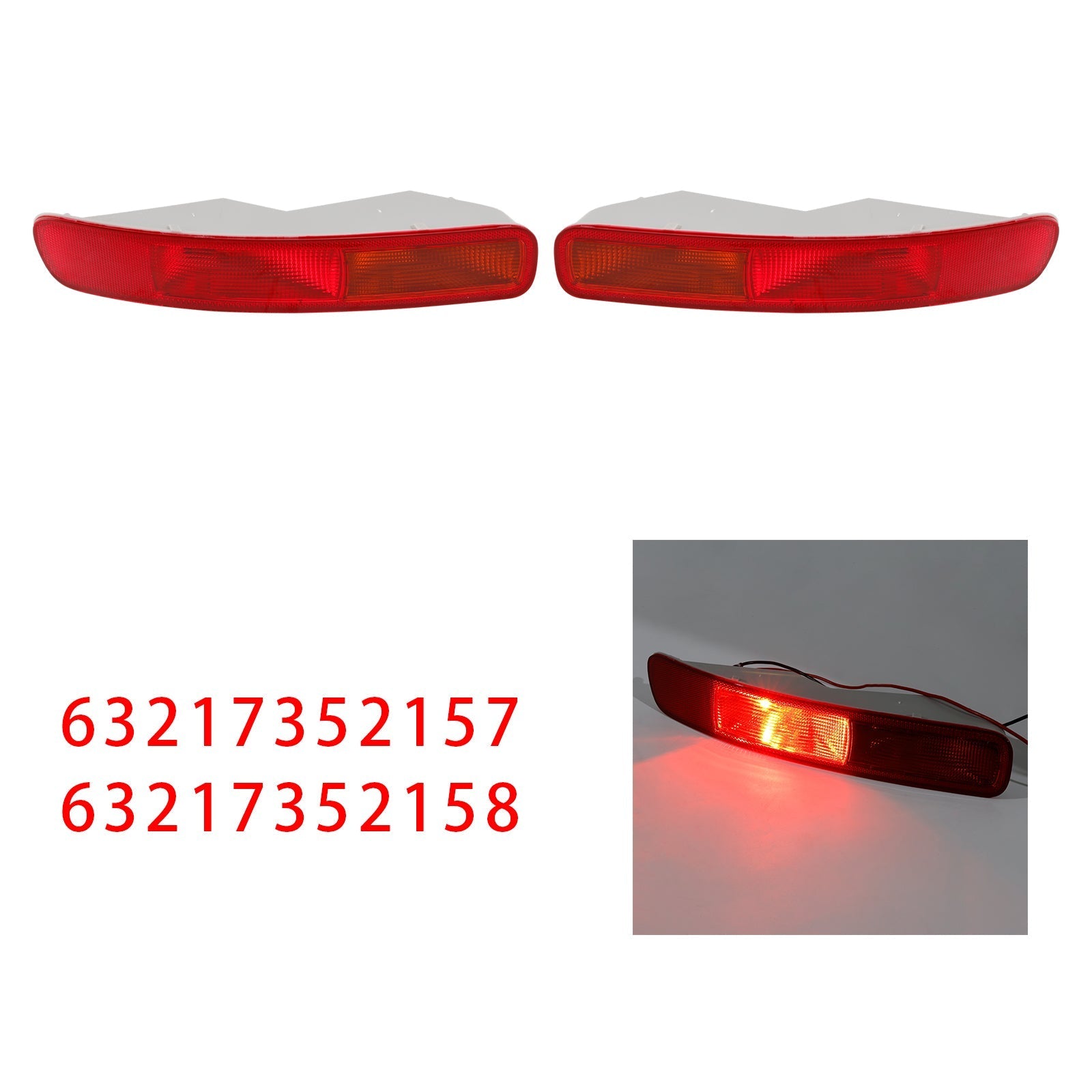 Tylny zderzak po lewej i prawej LED dla Mini Clubman F54 2016-2024 63217352157 58