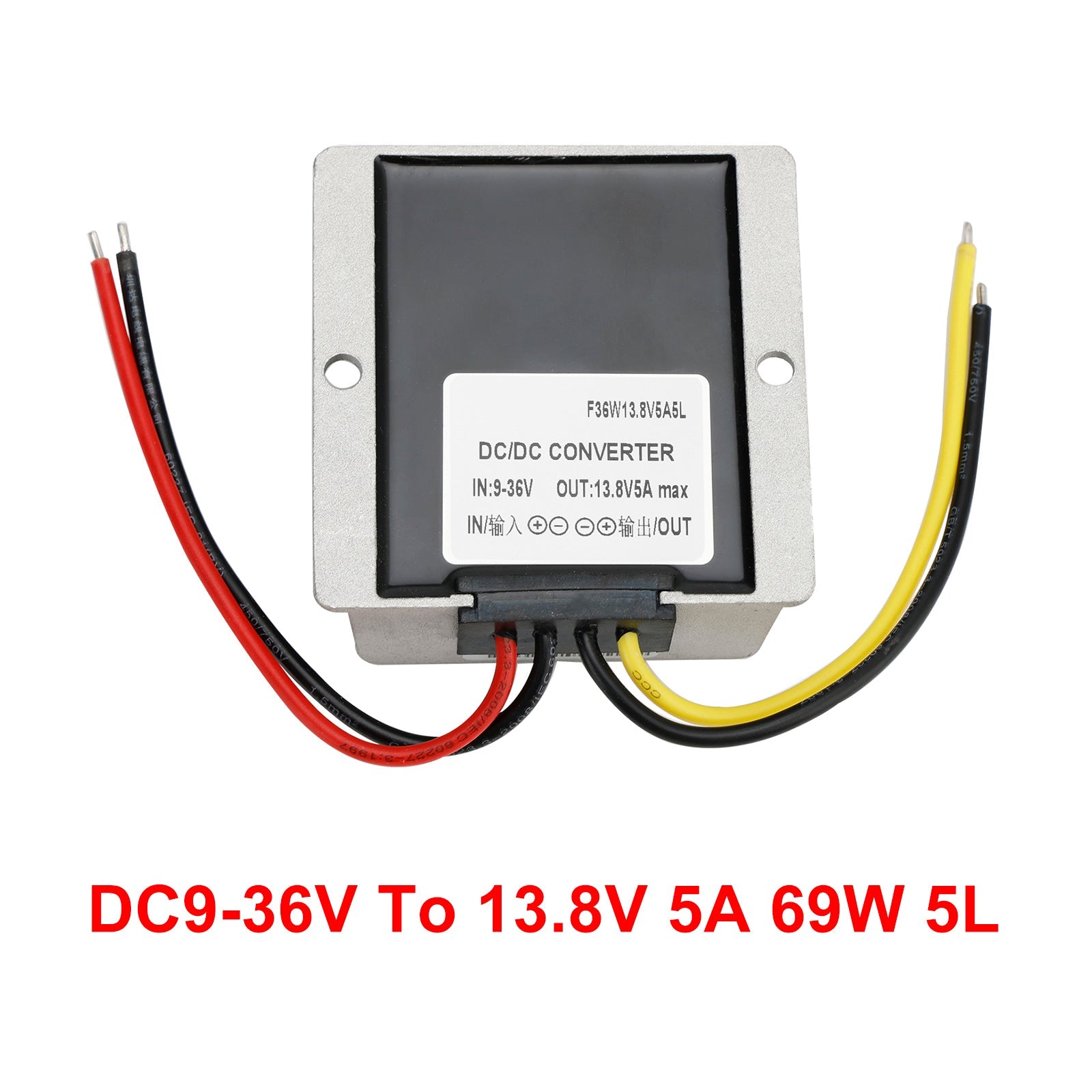 Régulateur d'alimentation de voiture étanche, stabilisateur de tension DC 9-36 V vers DC 13,8 V 5 A