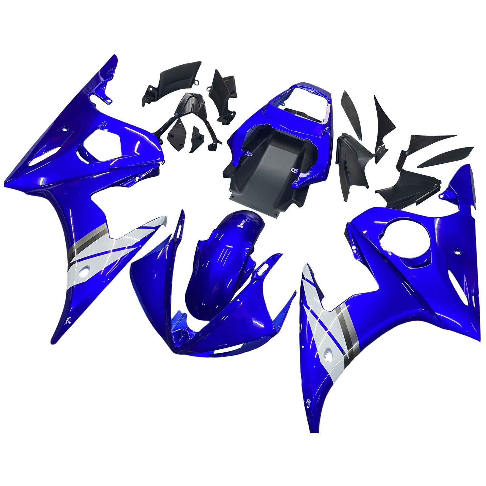 Sininen valkoinen ruiskutusmuovisarja pultilla, sopii YAMAHA 2005 YZF-R6