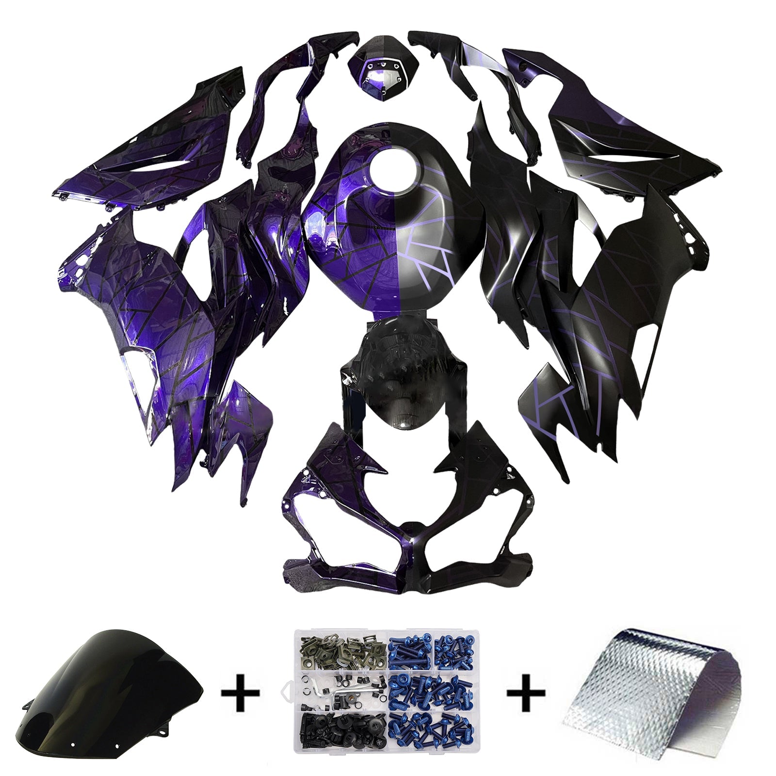 Kit di carenatura a iniezione, corpo in plastica ABS per Kawasaki ZX6R 2019-2023