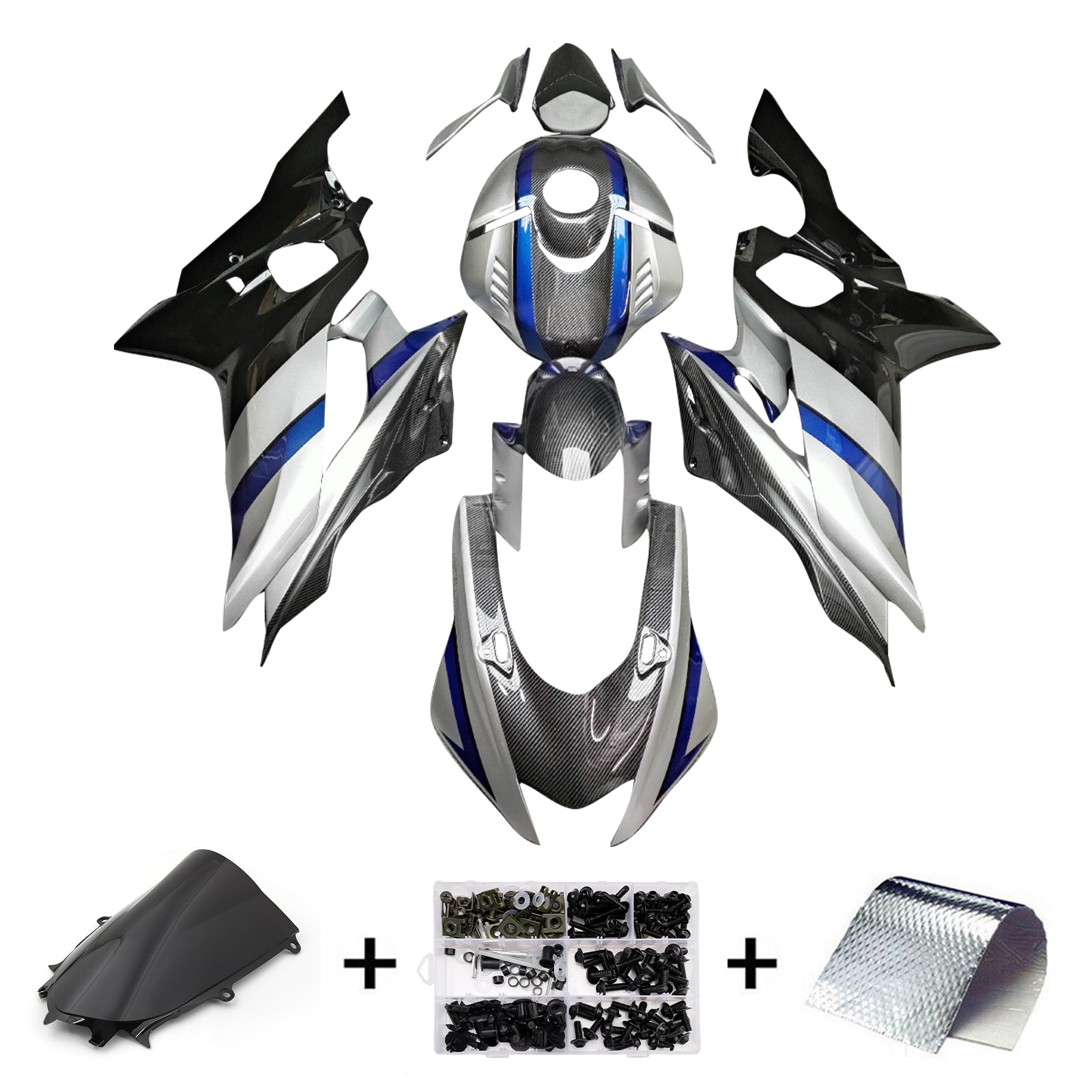 Kit de carenado inyectado de plástico ABS para Yamaha YZF-R6 2017-2023