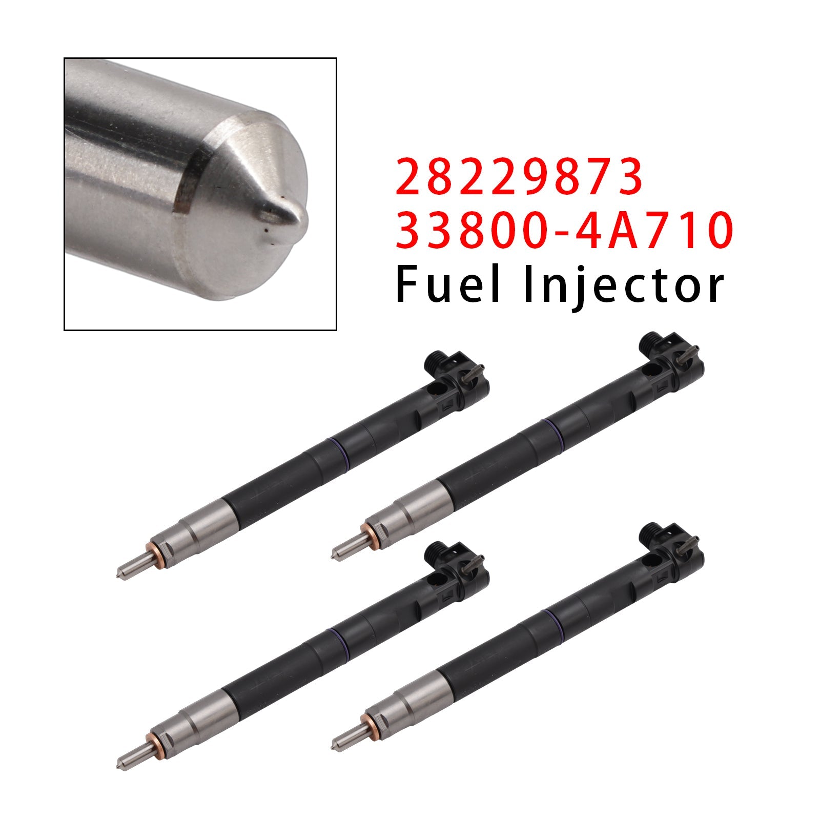Injecteurs Common Rail 4 pièces compatibles avec le moteur Hyundai D4CB (référence 28229873)
