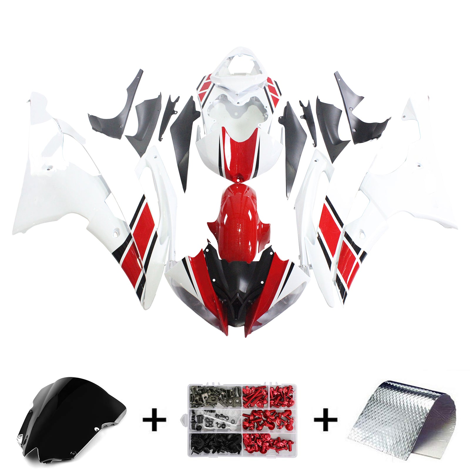 Kit de carénage par injection, carrosserie en plastique ABS, compatible avec Yamaha YZF 600 R6 2008-2016