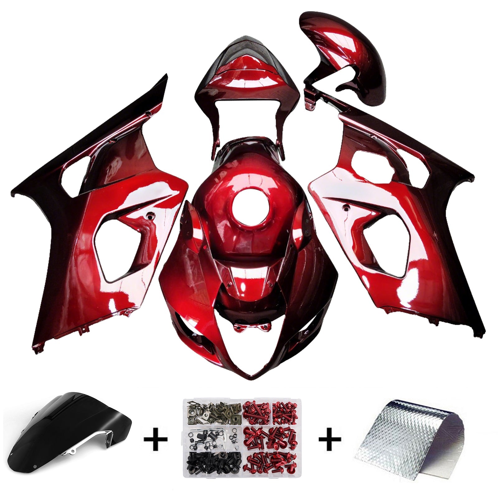 Kit carenatura iniezione, carrozzeria in plastica ABS per Suzuki GSXR1000 2003-2004 K3
