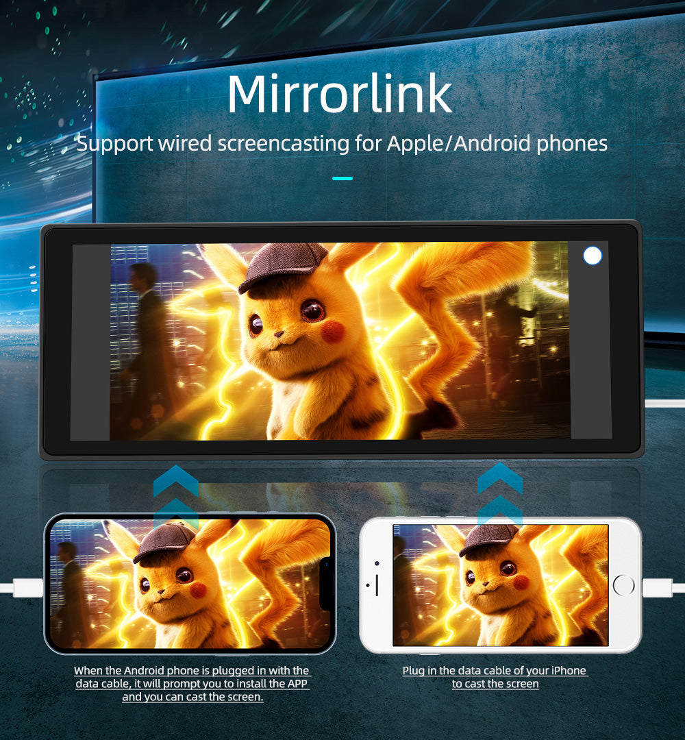 10.26" Carplay Wireless Bluetooth FM Radio Car MP5 Player AHD Registratore Fotocamera