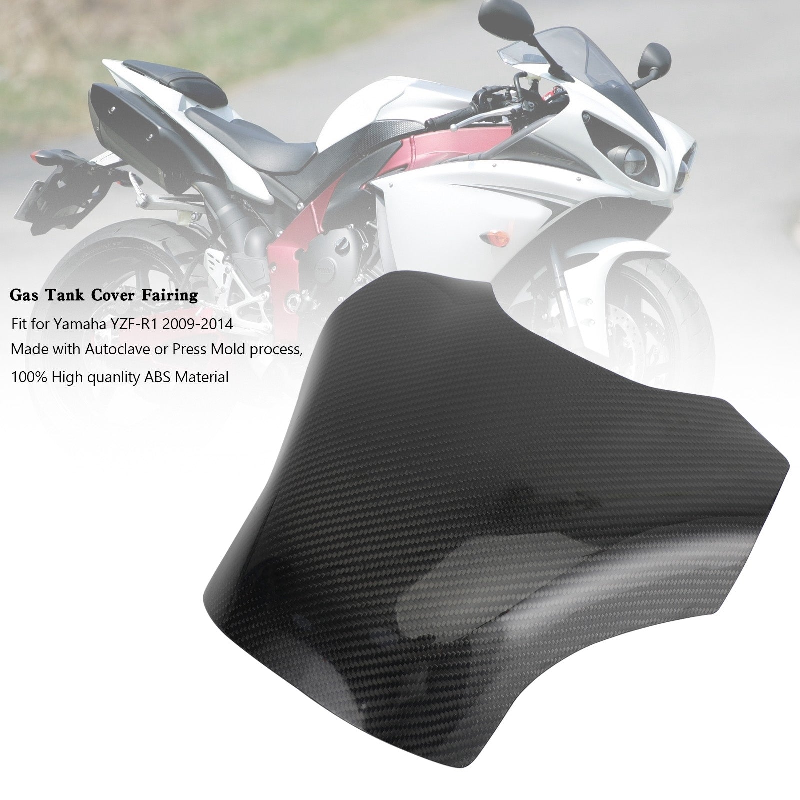 2009-2014 Yamaha YZF-R1 carbon gastankafdekking kuipbeschermer