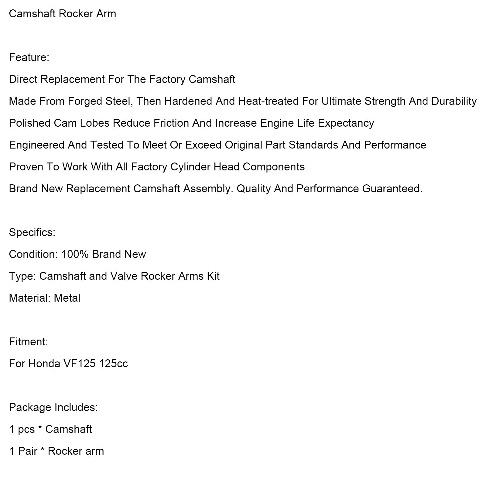 Nokka-akselin vipuvarsi Honda VF 125 VF125 125cc