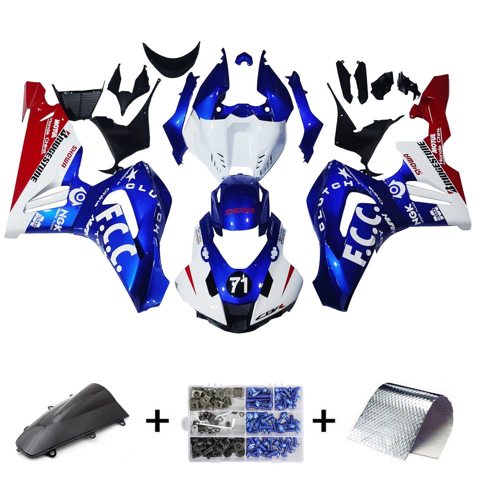 Komplet pomanjkanja, ki se vbrizga v ABS plastiko za Honda CBR1000RR-R 2020-2023
