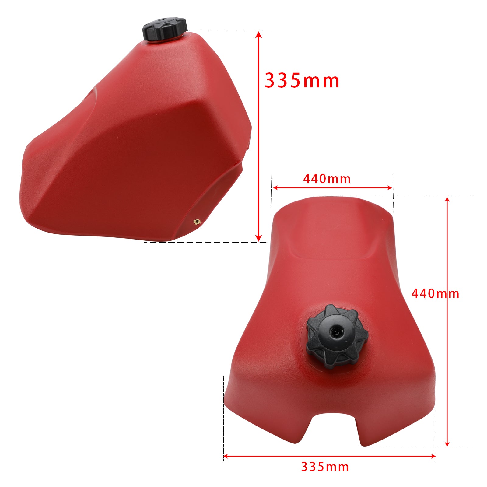 1985-2005 Kawasaki KLR 250 KLR250 NUOVO serbatoio carburante grande in plastica da 3,2 galloni rosso