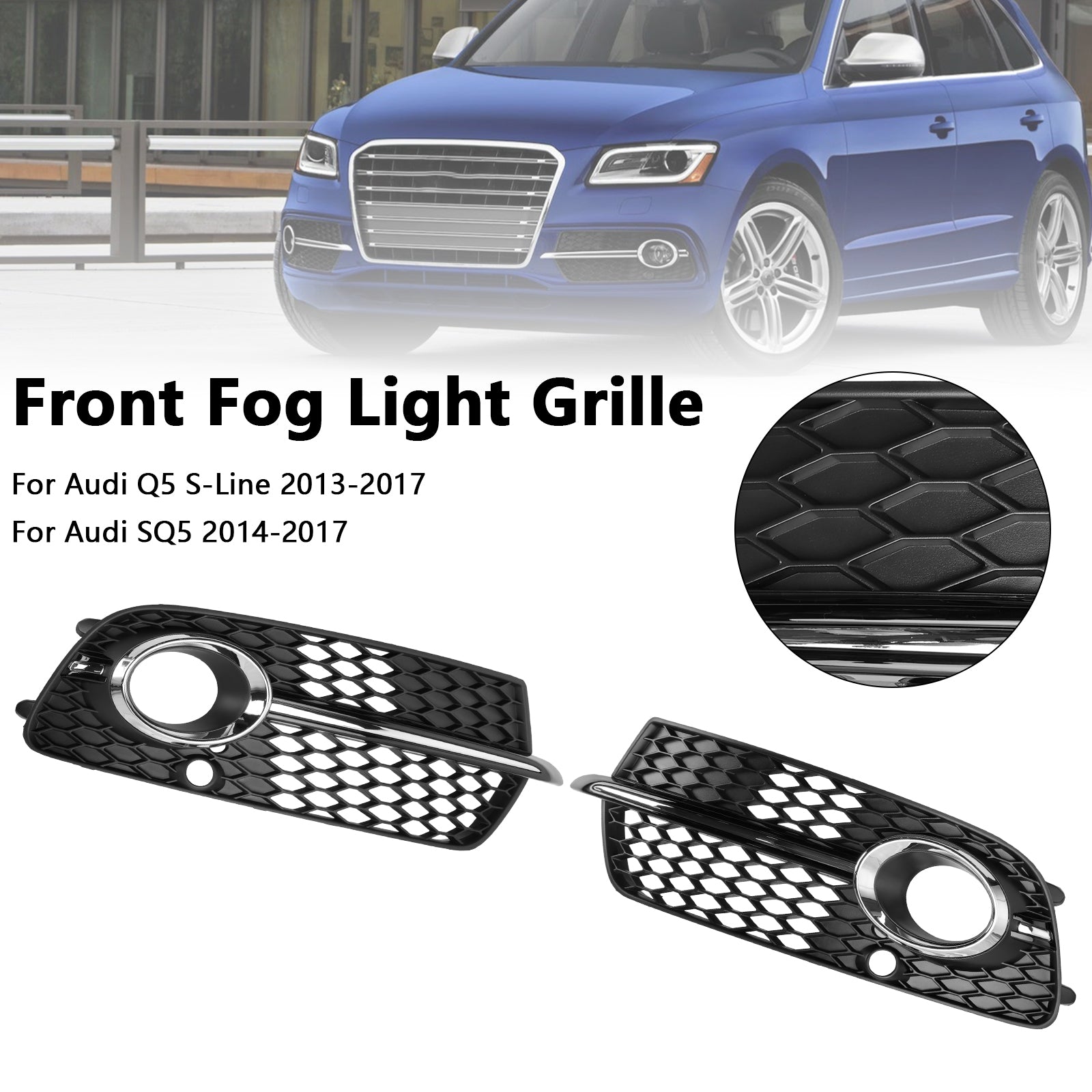 Mistlamp Grille voor Audi SQ5 2014-2017 Voorbumper 8R0807681S