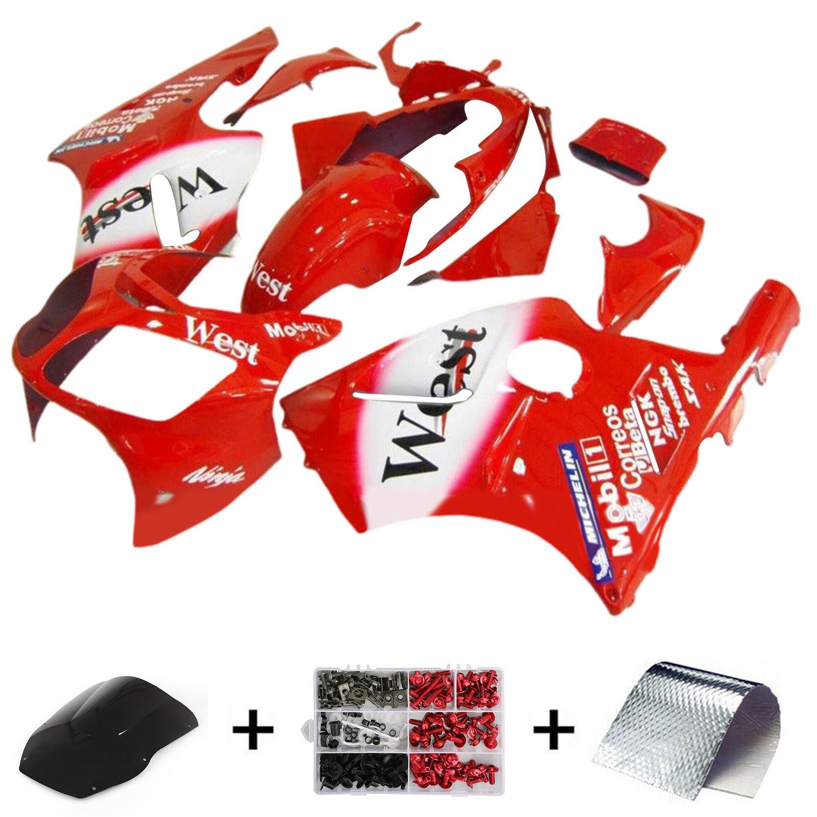 2000-2001 KAWASAKI ZX12R KIT Injekcije Corrier Plastic ABS