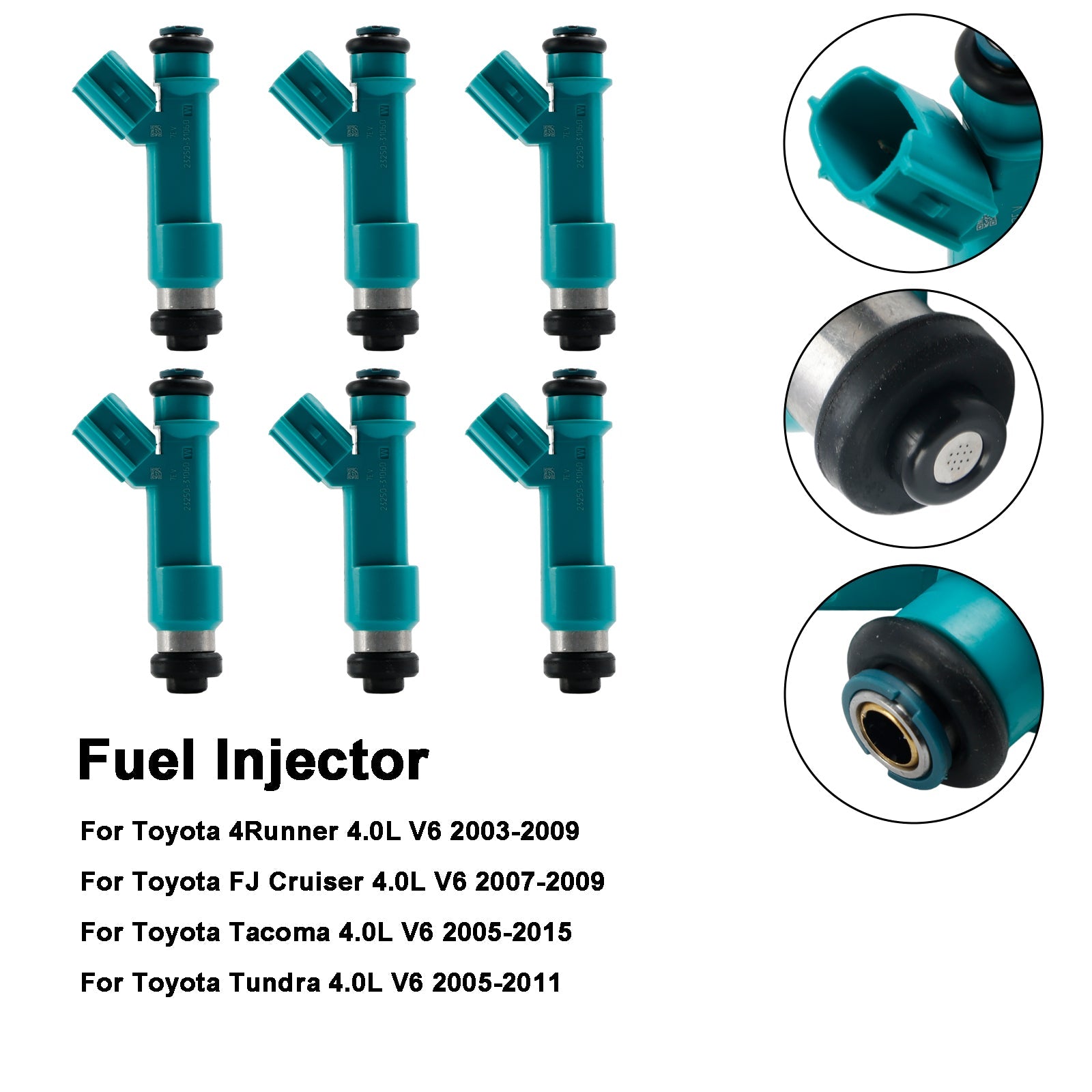 Injecteur de carburant 6 pièces 23250-31060 pour Toyota Tacoma 4Runner FJ Cruiser 23250-31010