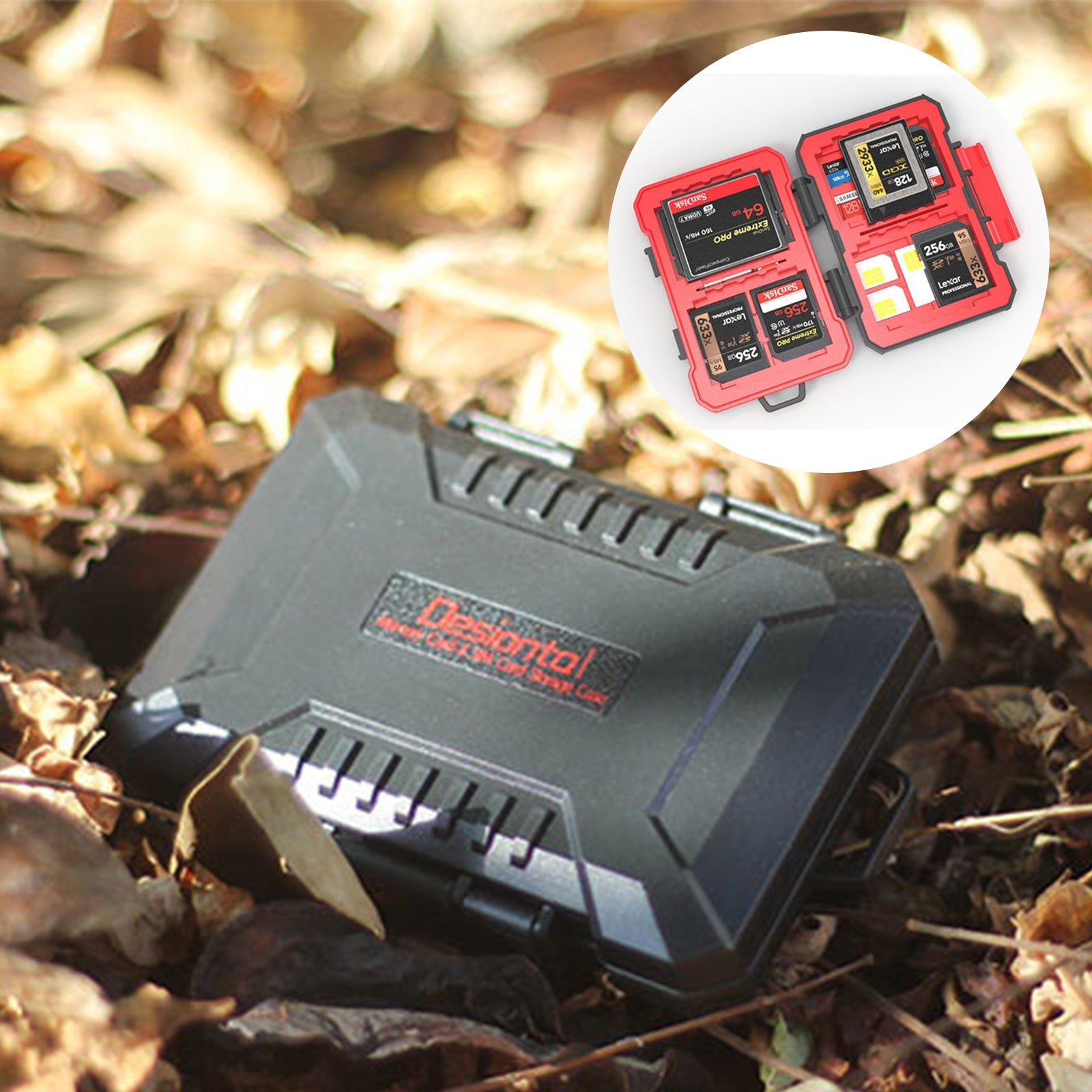 Kameran muistikortin suojakotelo, vedenpitävä ja putoamisen estävä SD-kortin säilytyslaatikko