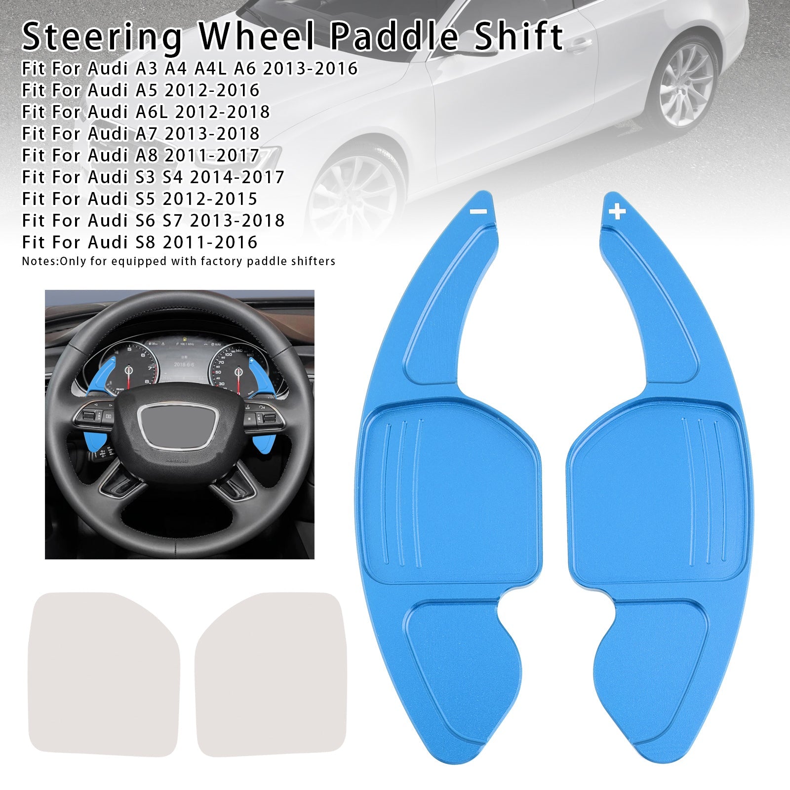 Extension de palettes de changement de vitesse au volant pour Audi A3 A4 A5 A6 A8