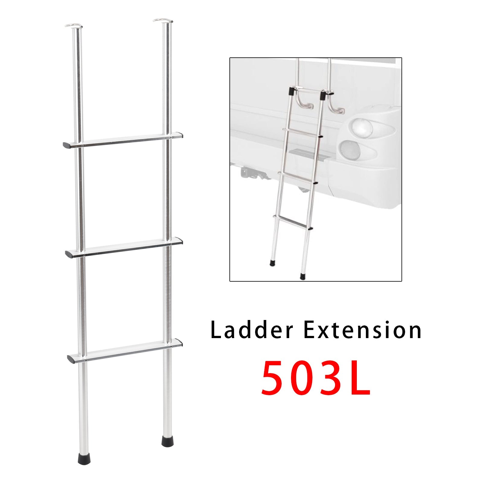 Universele 48-inch 503L aluminium verlengpaal voor camperladders met een buis van 1 inch