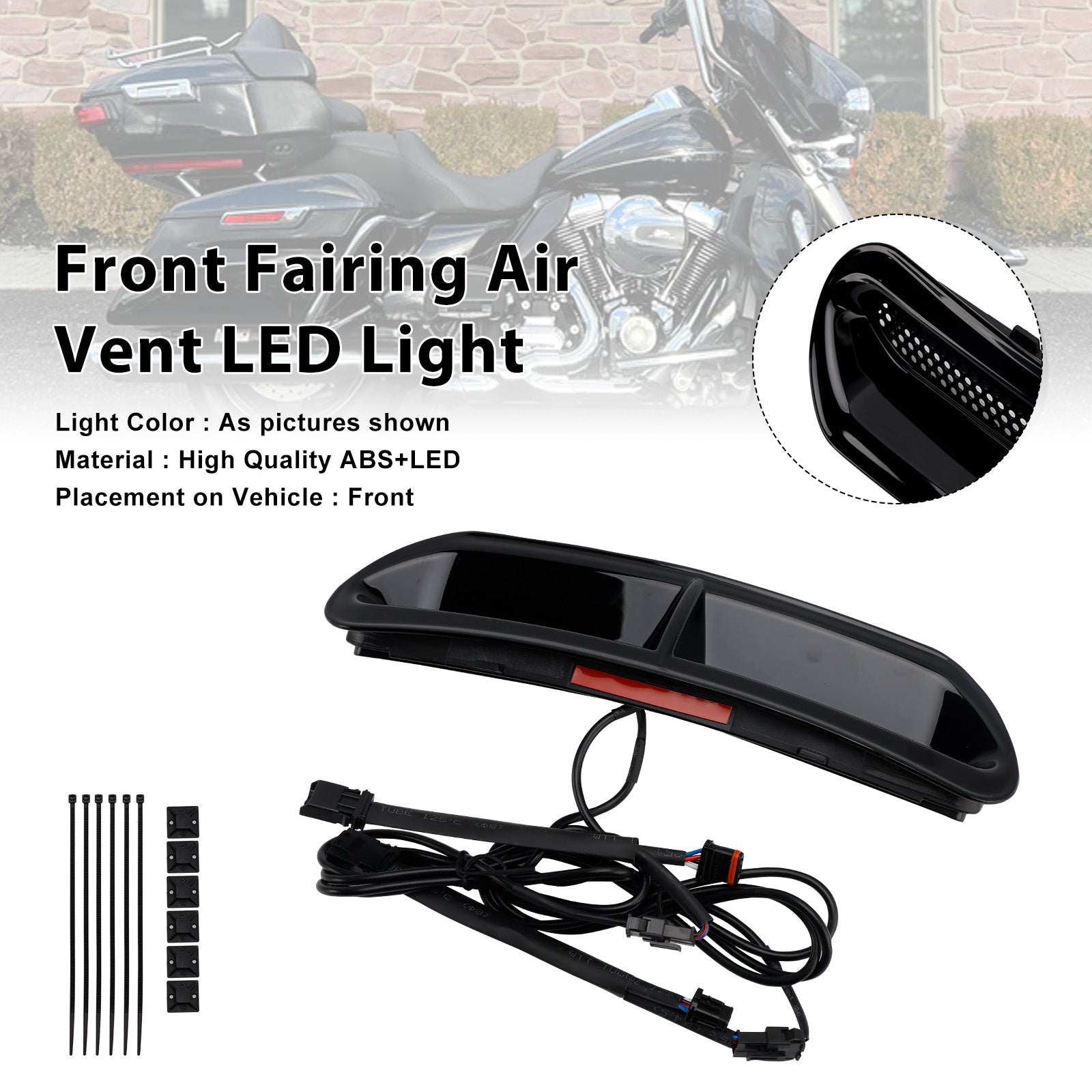 Illuminazione a LED per presa d'aria della carenatura anteriore per Touring Street Glide 2014-2024