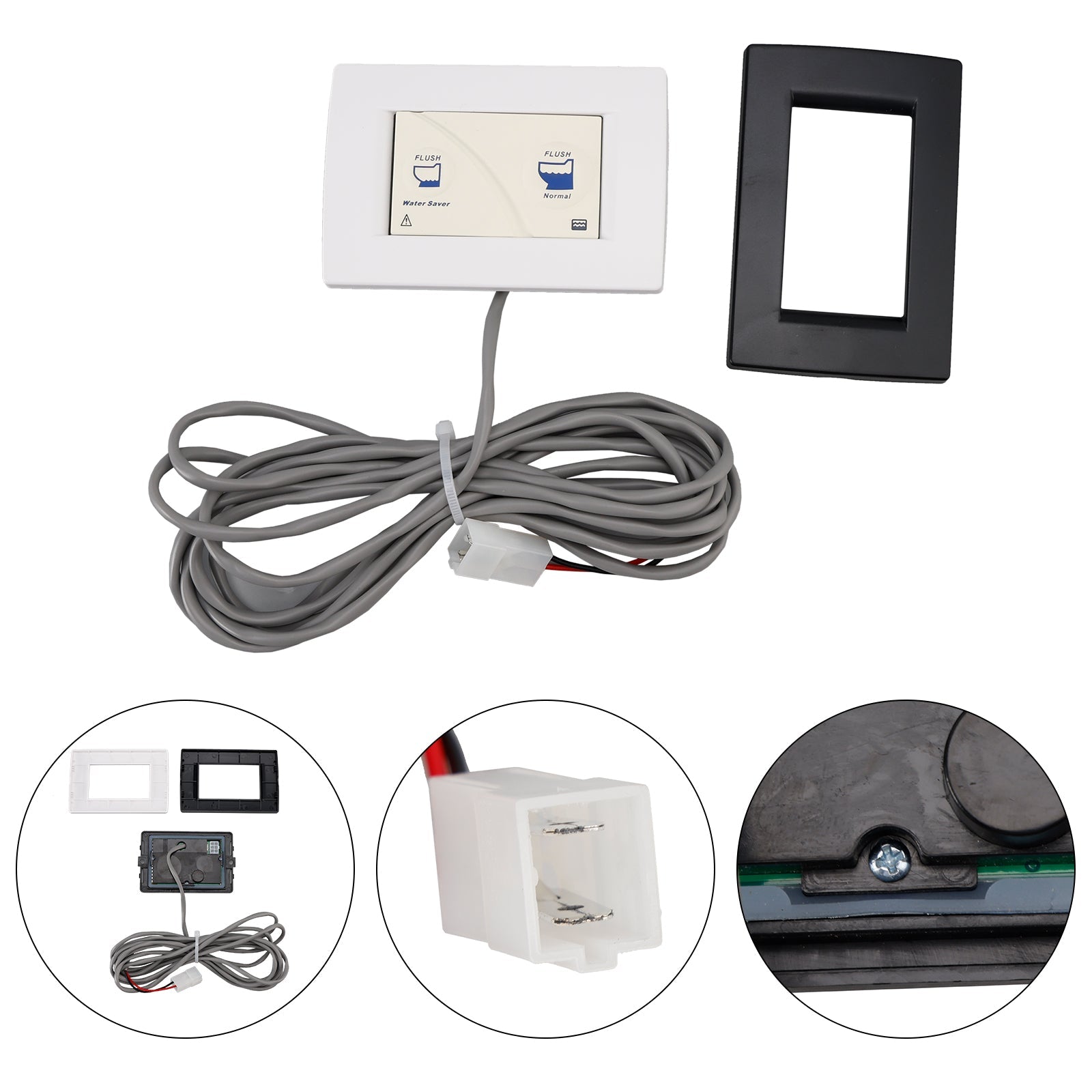 Przełącznik ścienny 36387 dla Tecma RV Silence plus toaleta - przełącznik ścienny z 2 przyciskami