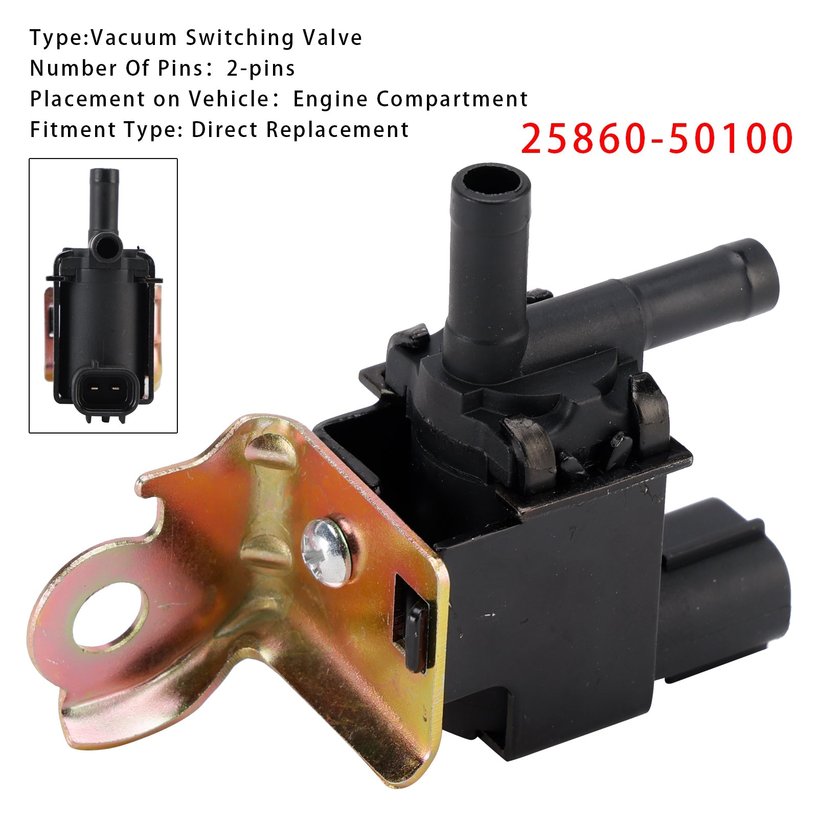 magneetventiel voor het ontluchten van het reservoir'verdamping voor Toyota Lexus 1998-2005 25860-50100