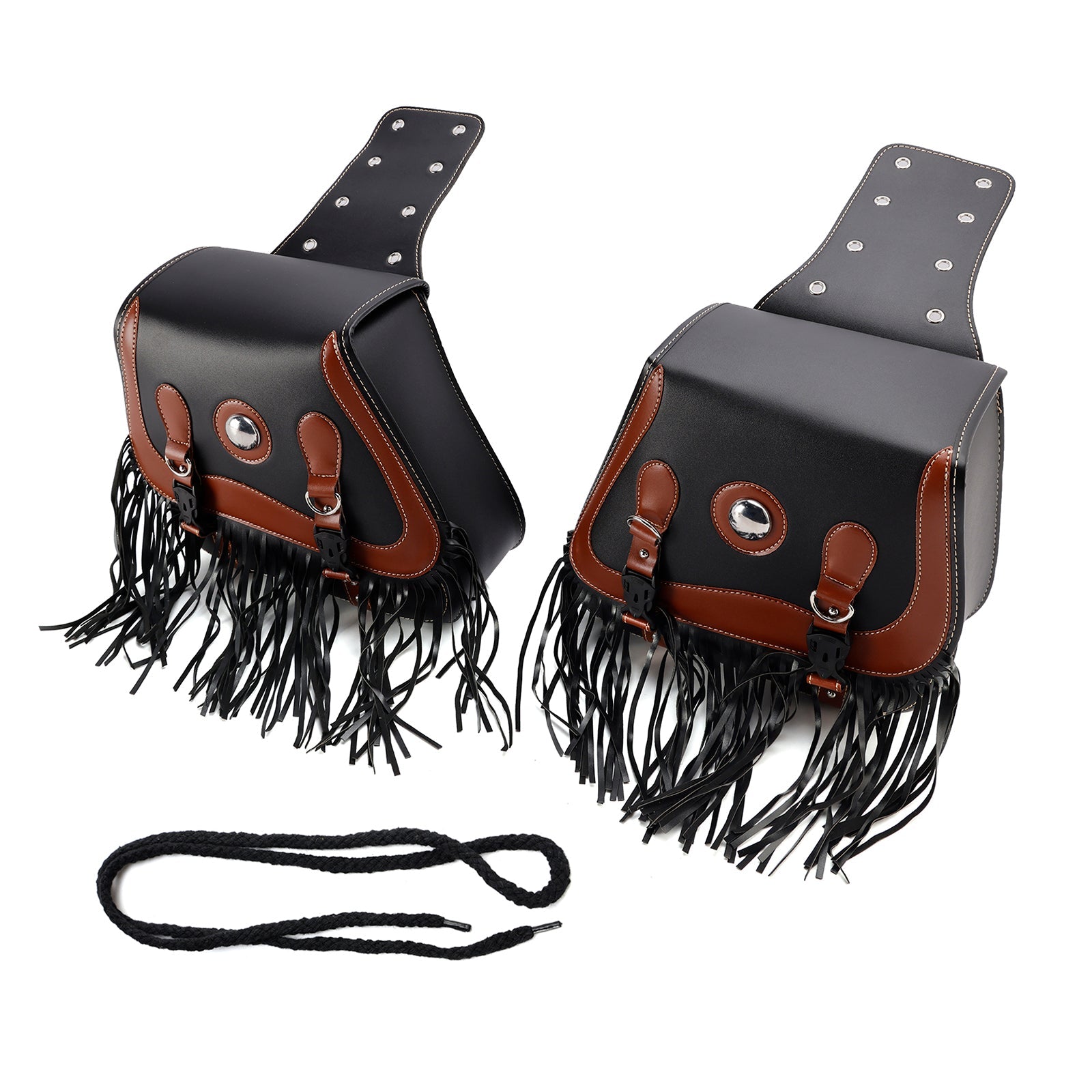 Zwarte laterale zadeltas 26 L voor motorfiets