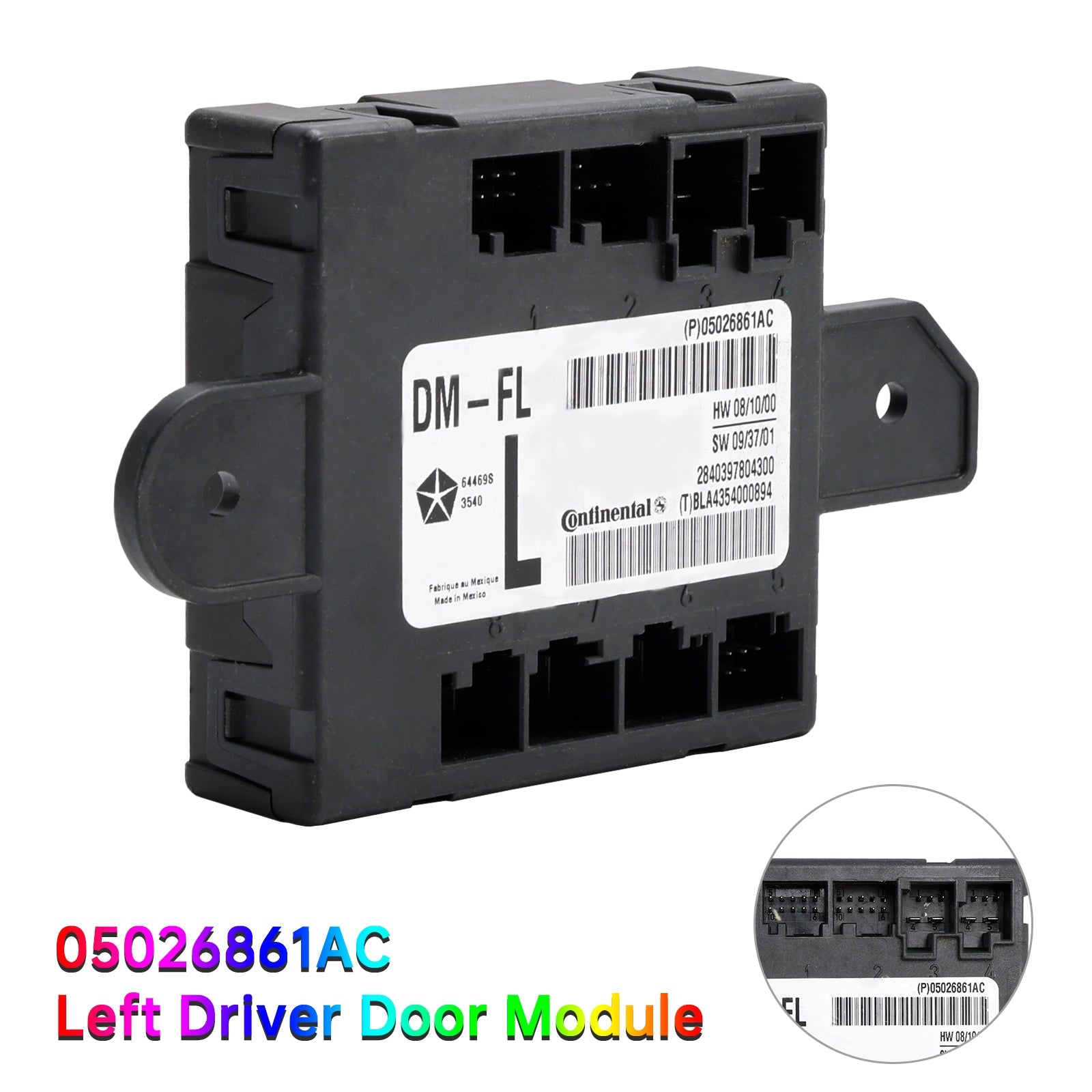 Module de porte conducteur avant gauche Dodge Chrysler 2008-2016 05026861AC