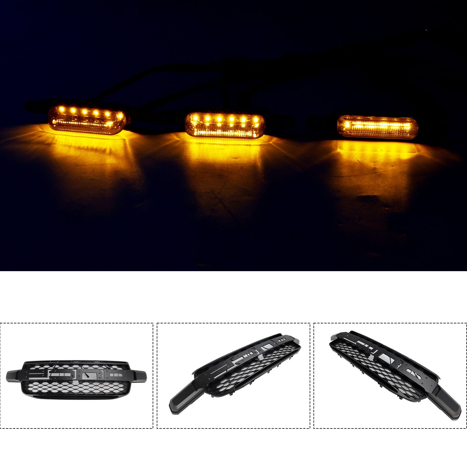 Griglia del paraurti anteriore con luci a LED gialle per Ford Ranger Next Gen Wildtrak 2023-2025