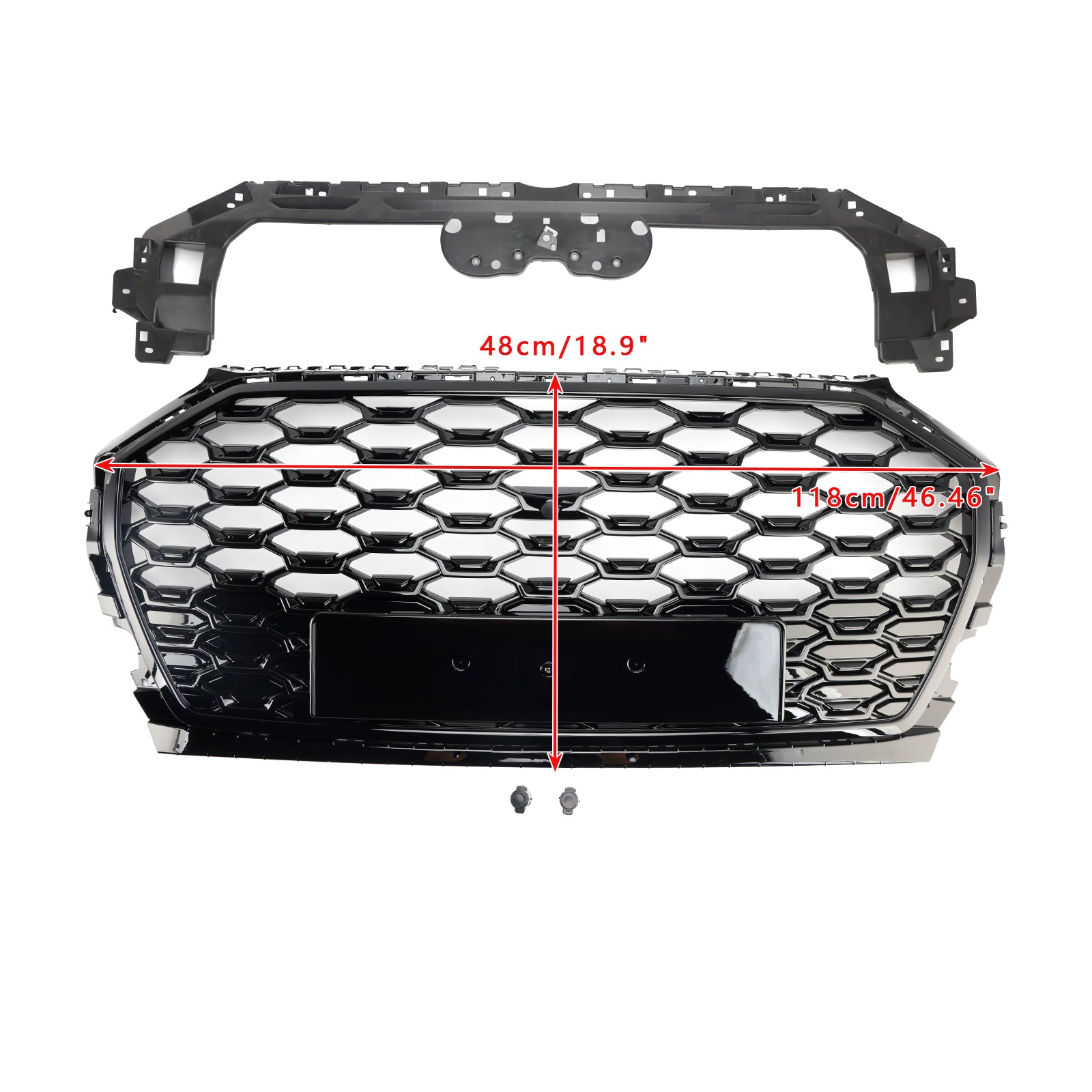 RSQ5 Style Front Honeycomb Mesh Grill Grille Pour Audi Q5 SQ5 2021-2025