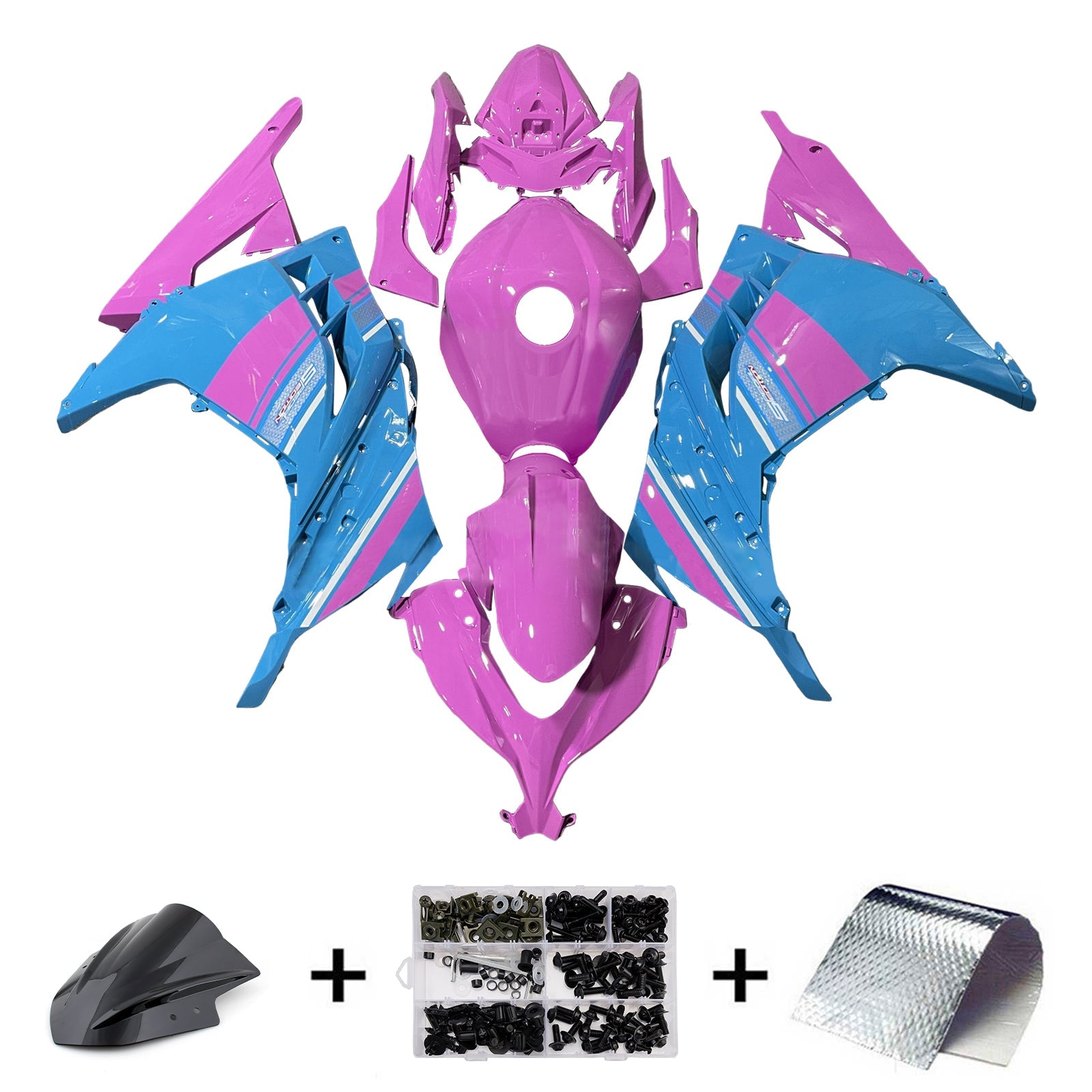 Kit di carenatura a iniezione, carrozzeria in plastica ABS per Kawasaki EX300 Ninja300 2013-2024