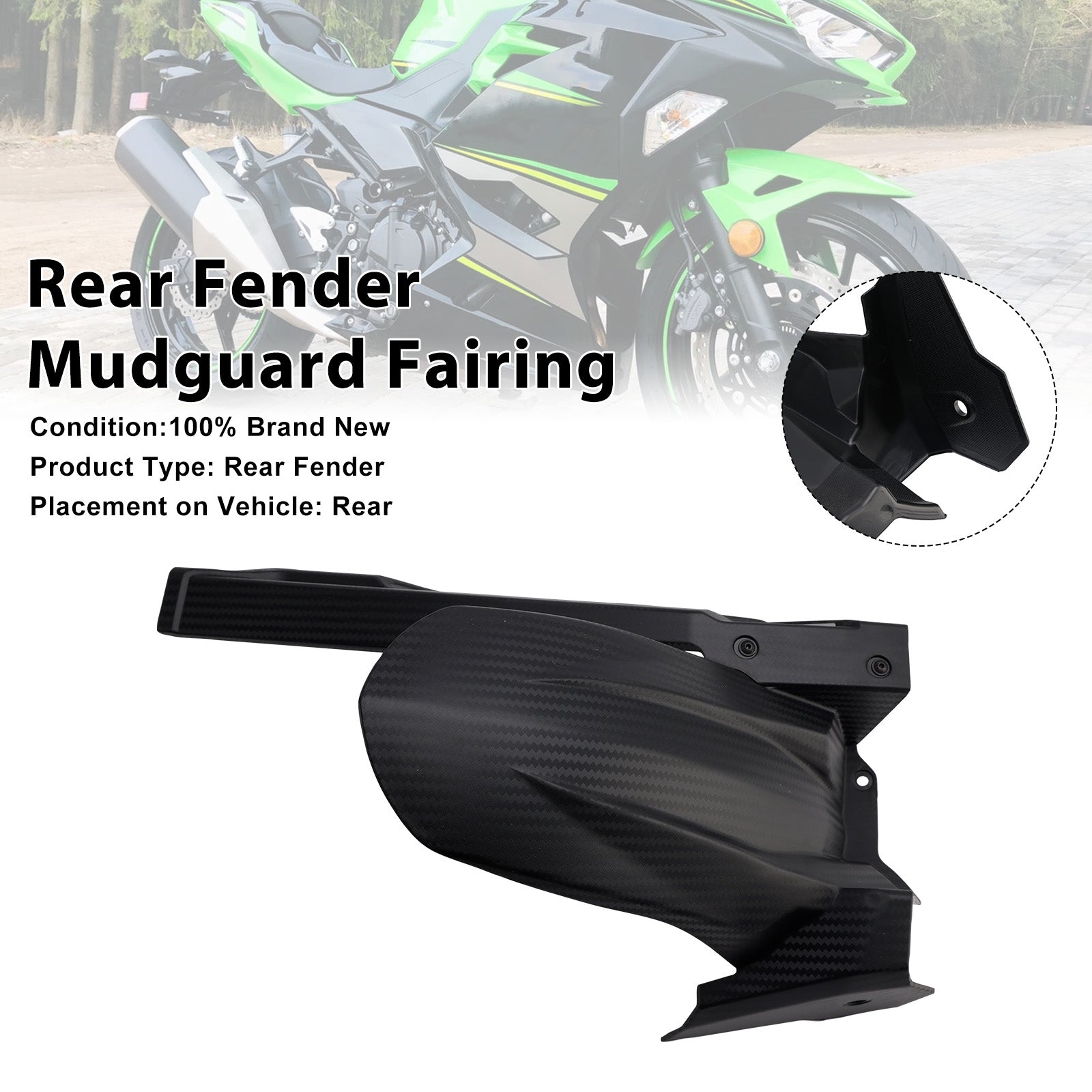 Carenado de guardabarros trasero para Kawasaki Ninja 400 Z400 Ninja 500 Z500 2018+