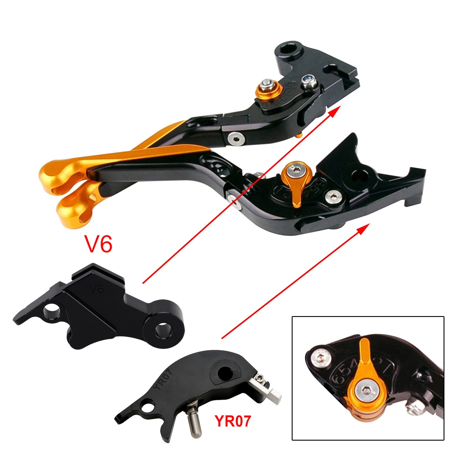 Levier de frein et d'embrayage réglable compatible avec YAMAHA XSR900 XSR900GP MT-09 MT-09SP 24-25