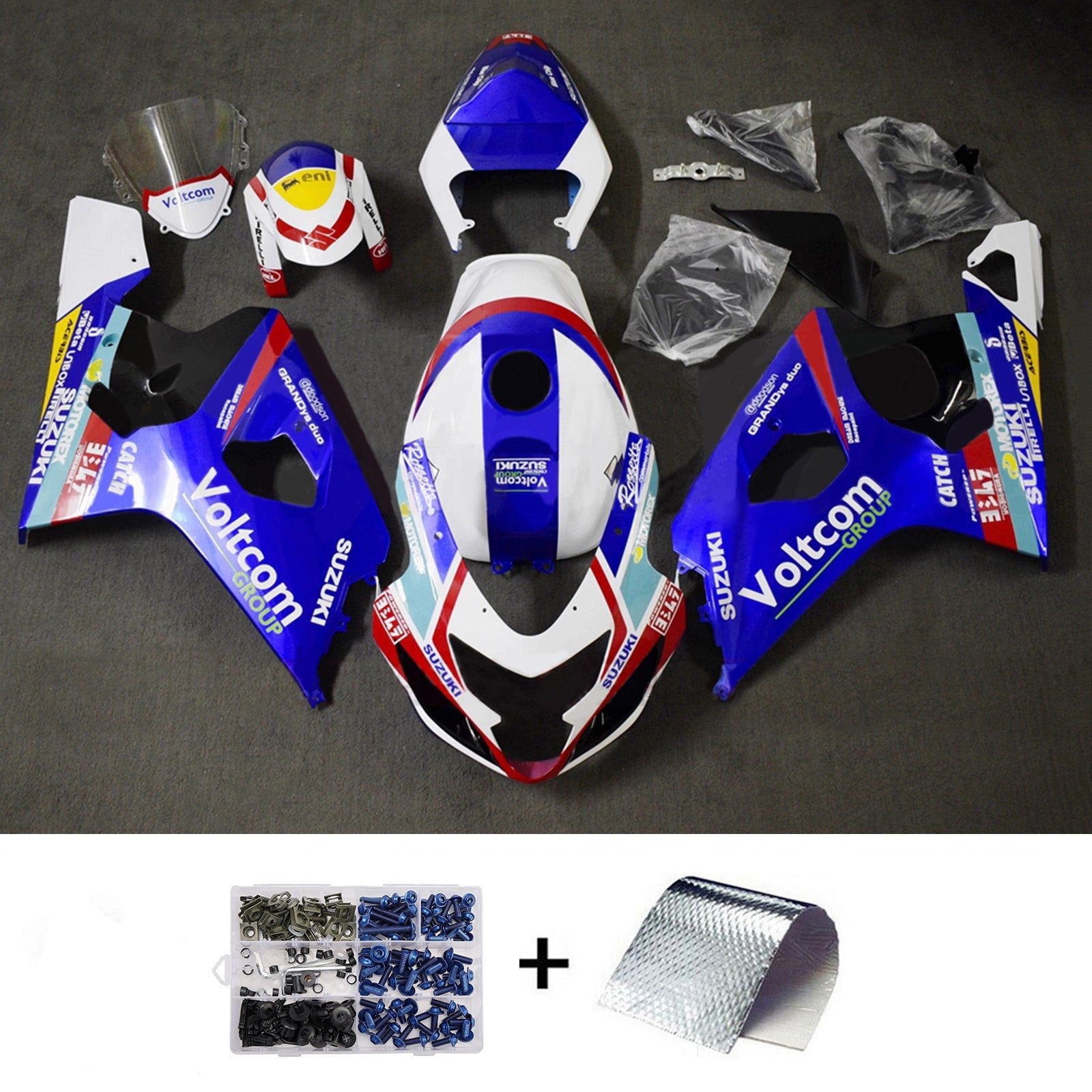 Kit de carénage injecté en plastique ABS pour Suzuki GSXR 600/750 2004-2005 K4