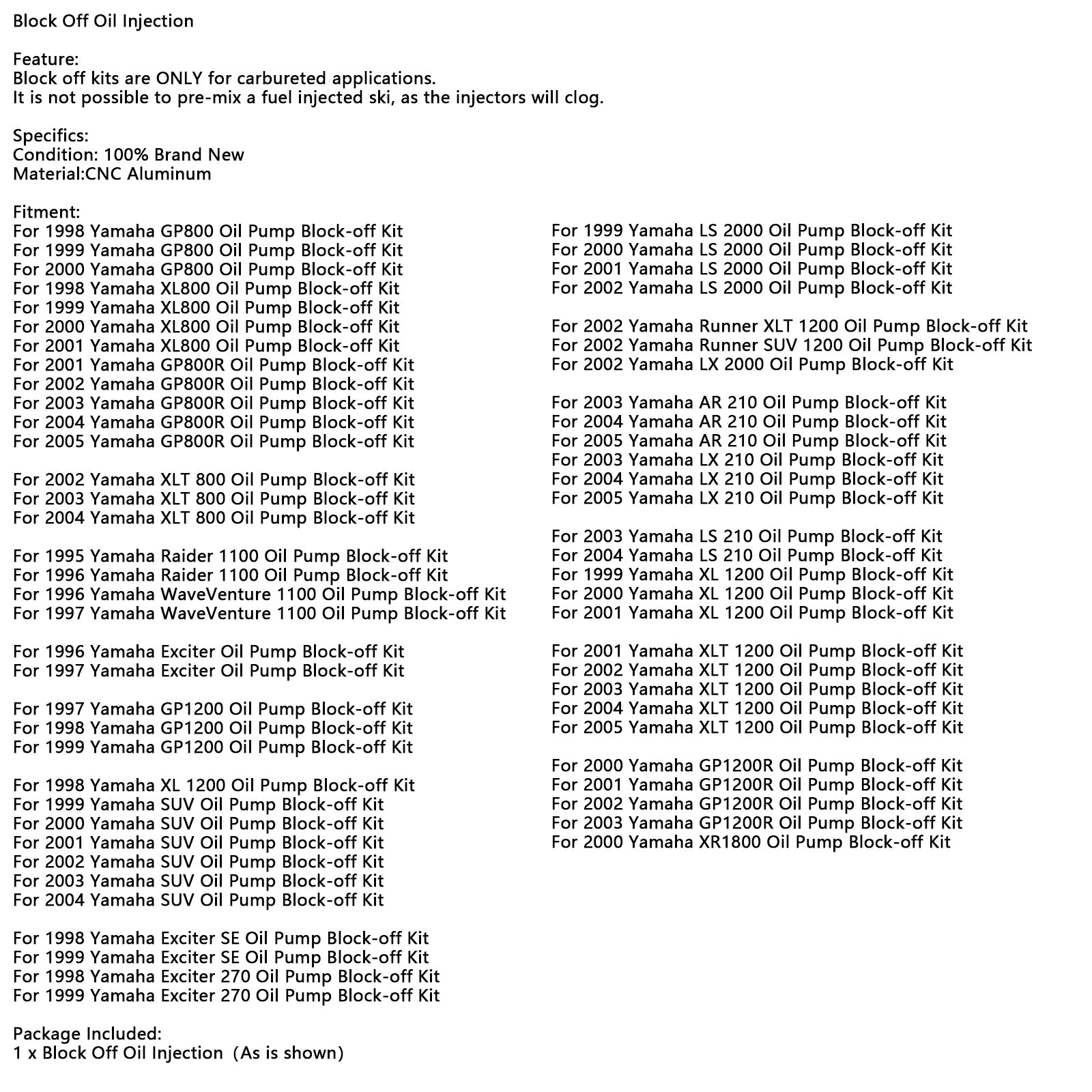 Zestaw pompy olejowej Yamaha Excenitation 1996-1997 Pompa wtrysku oleju