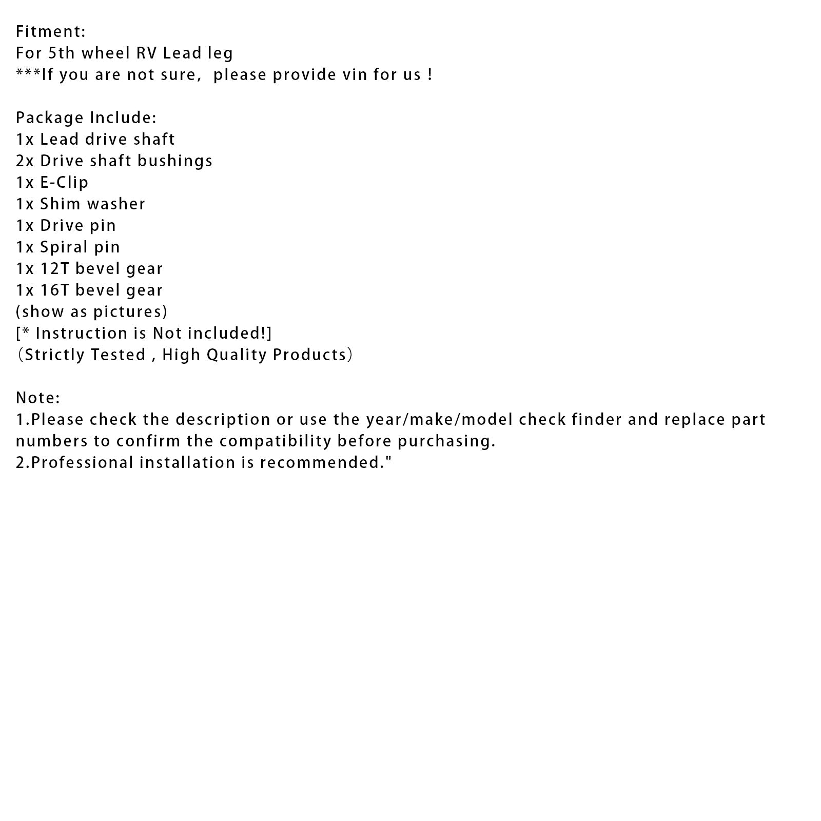 Junan osien korjaussarja'Lippert Lead Power 146059 laskutelineet viiden pyörän asuntovaunuun