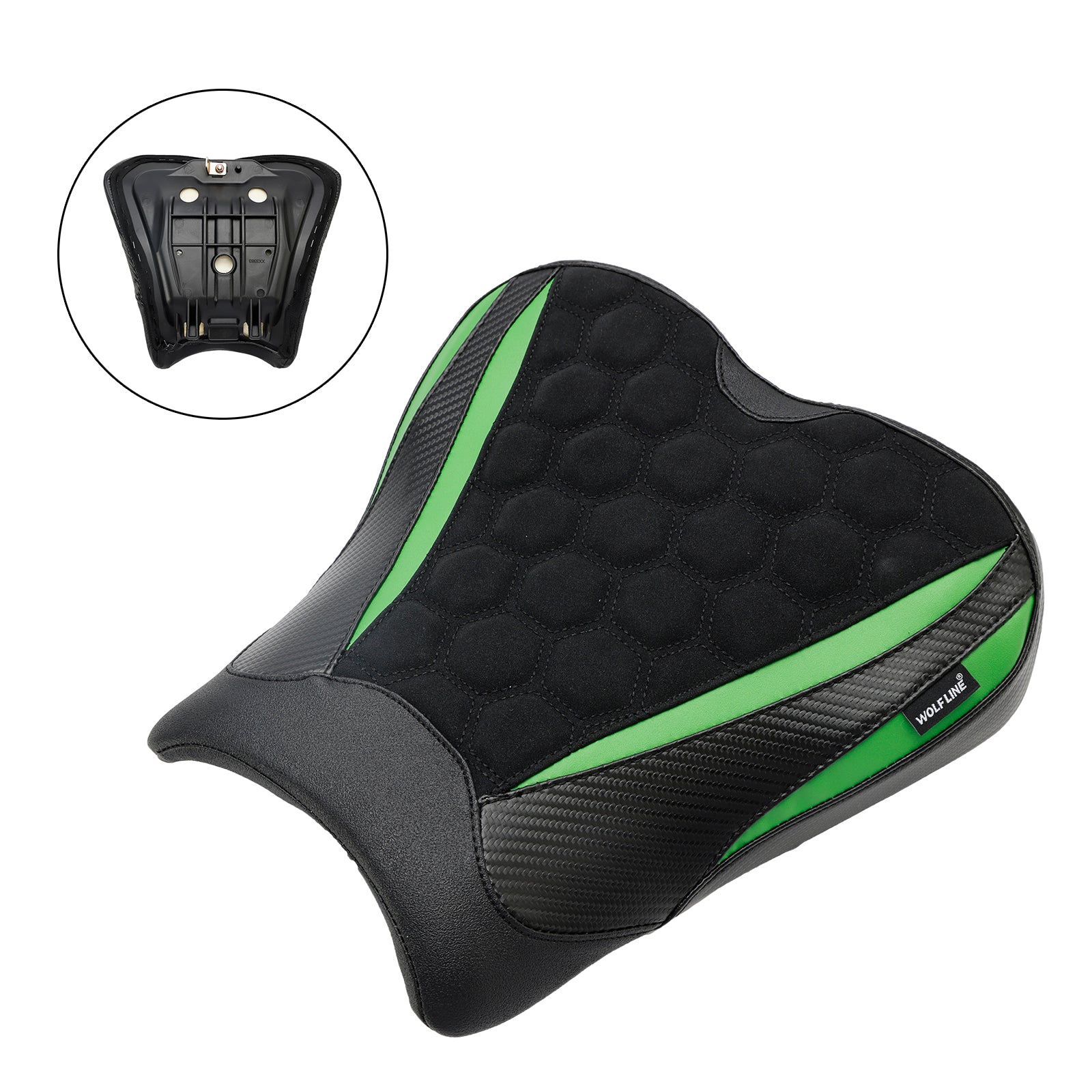 Sede del conducente Raider Kawasaki Ninja ZX-4R ZX-4RR 2023, cuscino in poliuretano verde