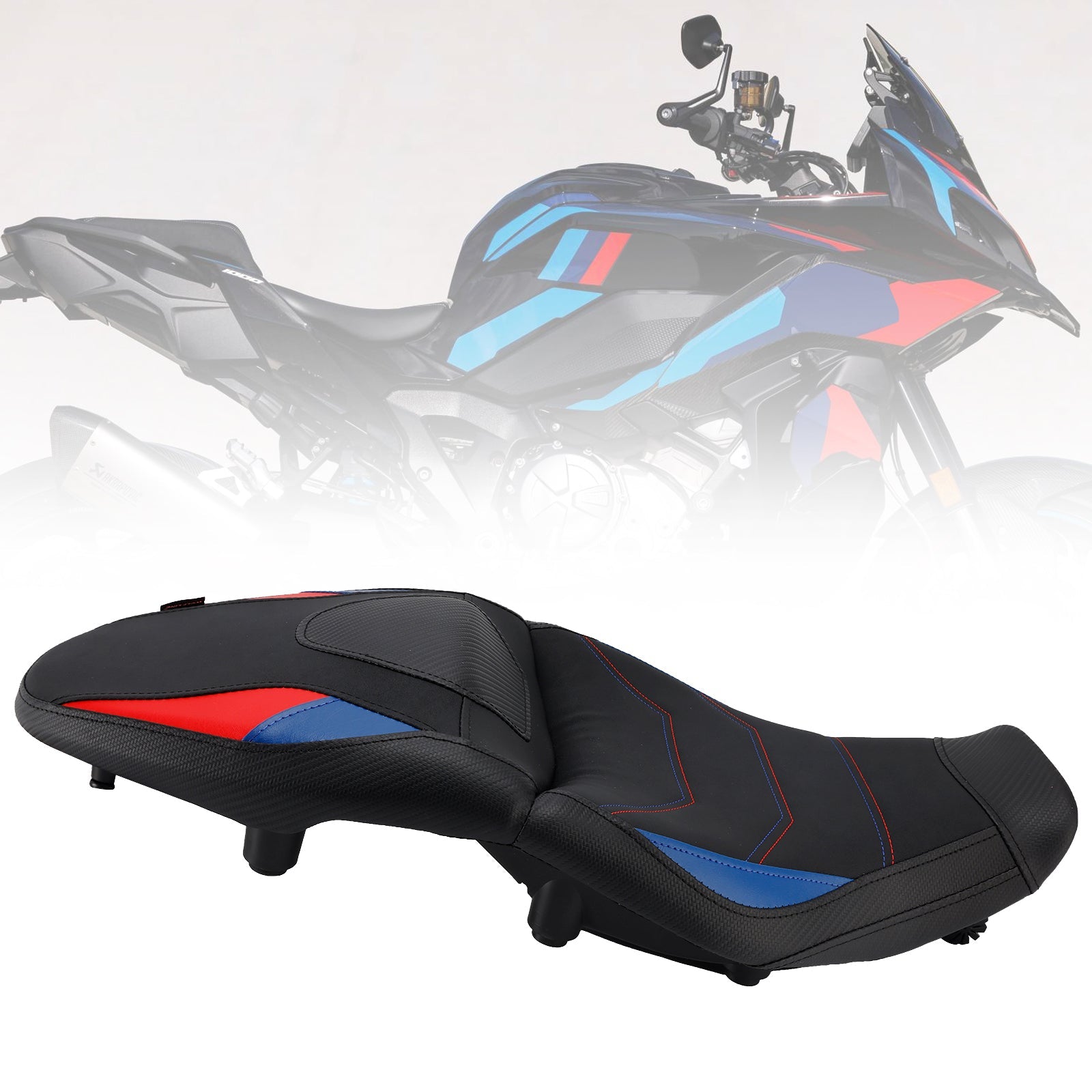 Siège conducteur et passager avant/arrière -20 mm, noir, compatible BMW S1000XR 2020-2024 et M1000XR, noir