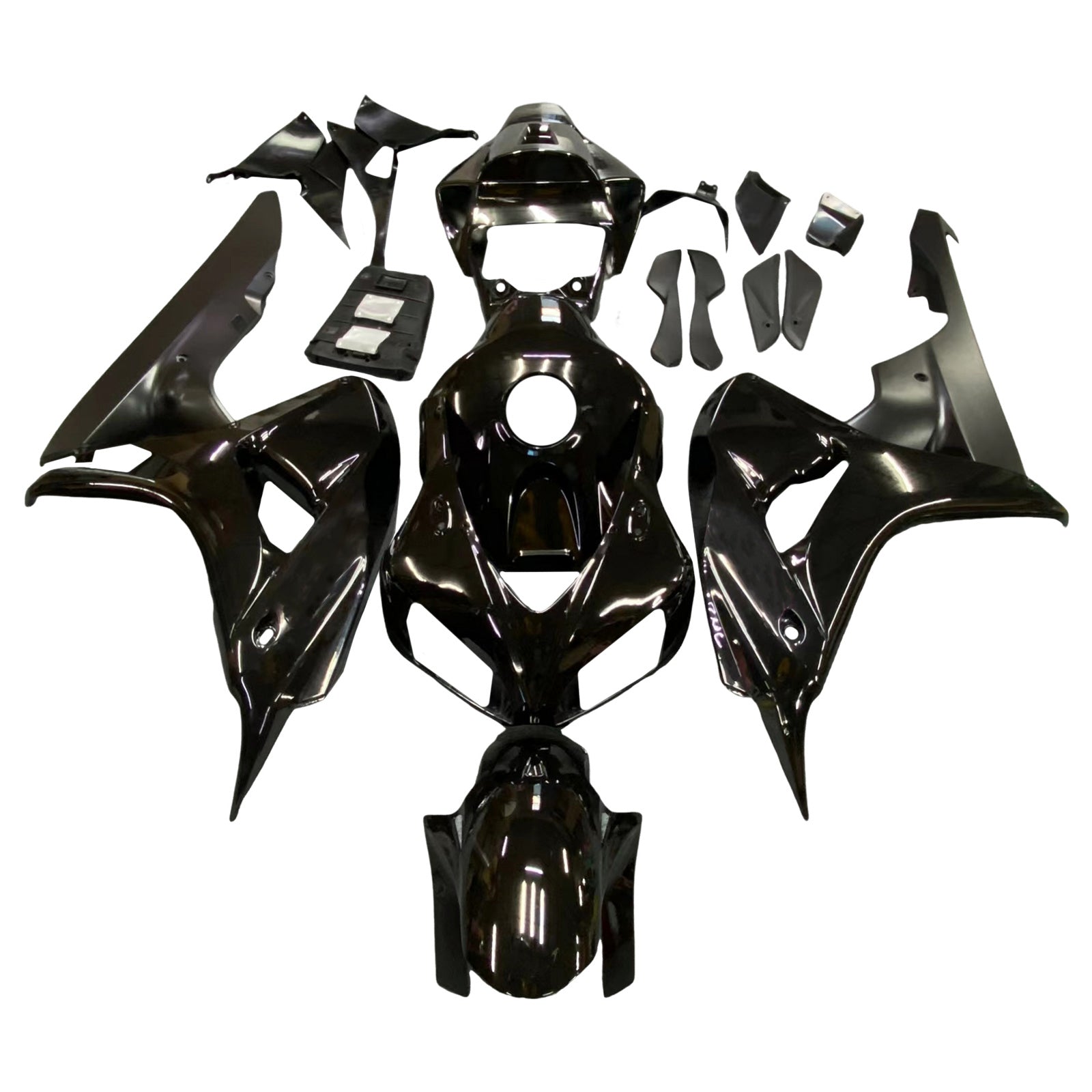 Kit de carénage complet en ABS injecté Noir Brillant pour Honda CBR1000RR 2006-2007